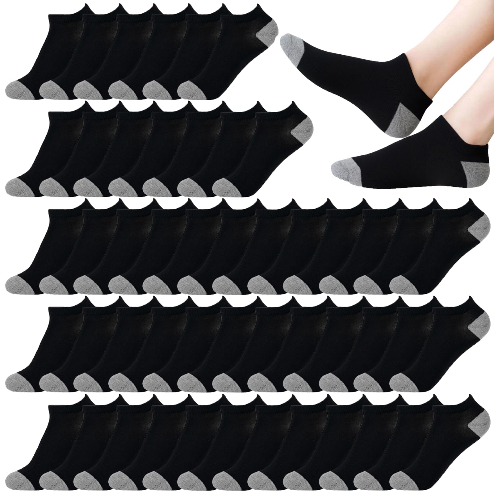 12-30 Pairs Low Cut Ankle Socks for Women No Show Casual Breathable Athletic Socks Bulk for Sport