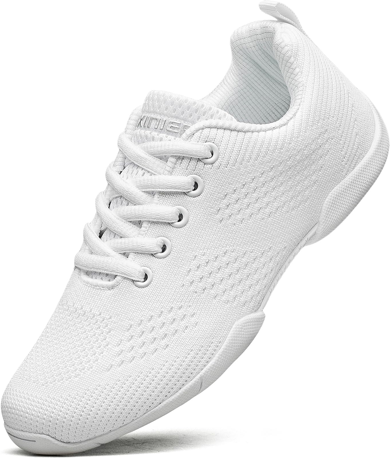BAXINIER Girls White Cheerleading Shoes | Breathable Youth Cheer Competition Sneakers Athletic Training Dance Tennis Walking Shoes