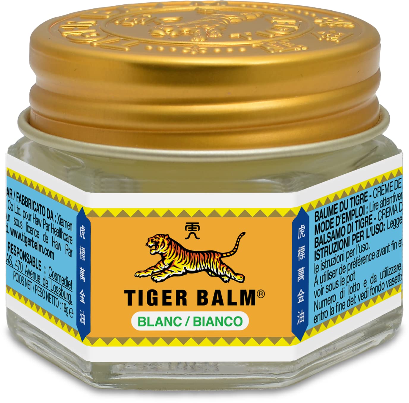 Tiger Balm® Baume du Tigre® Baume Blanc, Effet froid, Après l'effort, 30 g