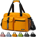 Sac de Sport Femme Homme (Jaune) | Sac Sport avec Compartiment à Chaussures de Ventilation, Sac de Voyage Femme Imperméable avec Compartiment Humide