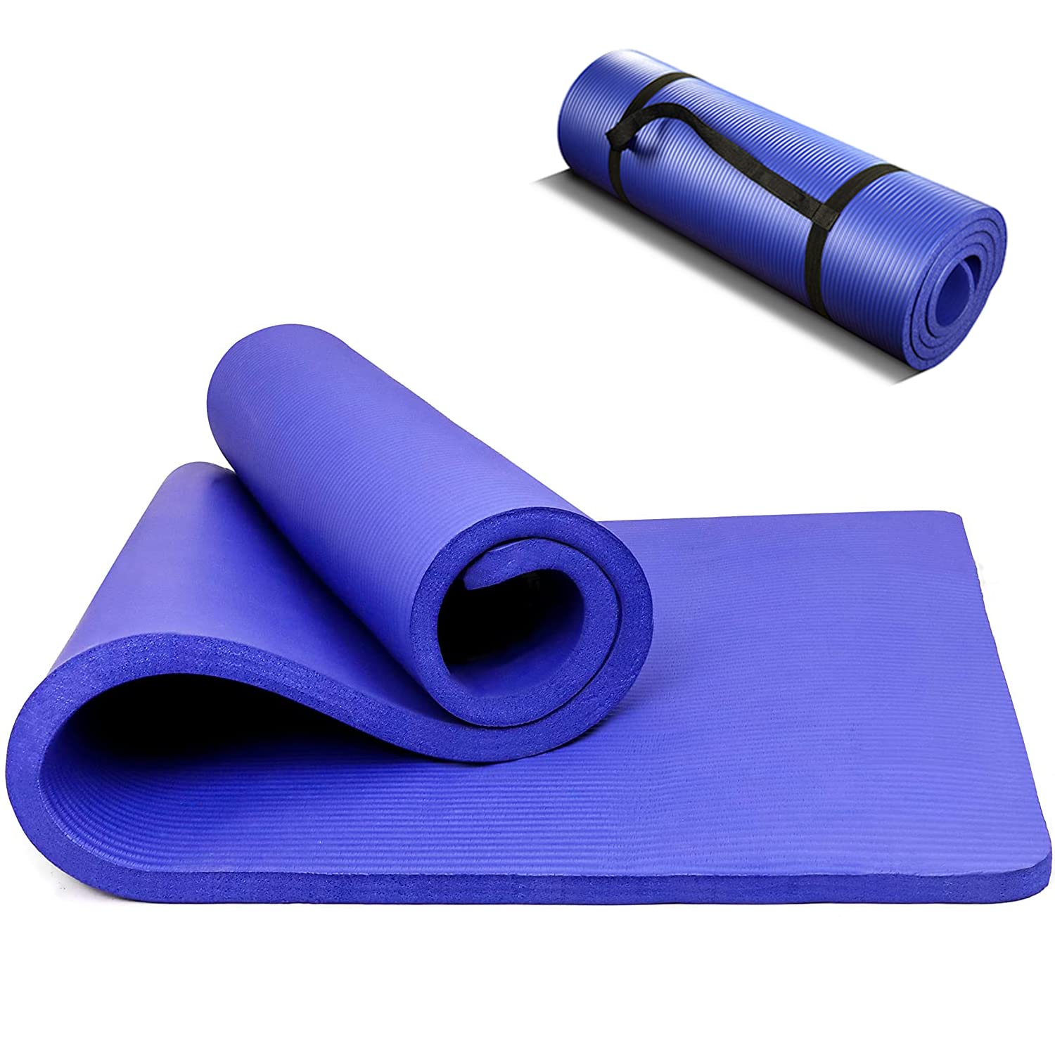 PROIRON Thick 10MM Exercise Mat, Non-Slip Yoga Pilates Gym Mat | Tear-Resistant Reinforced Edges, Flat, Good Elasticity, Camping Mat for Travel, NBR, 1860x660x10mm