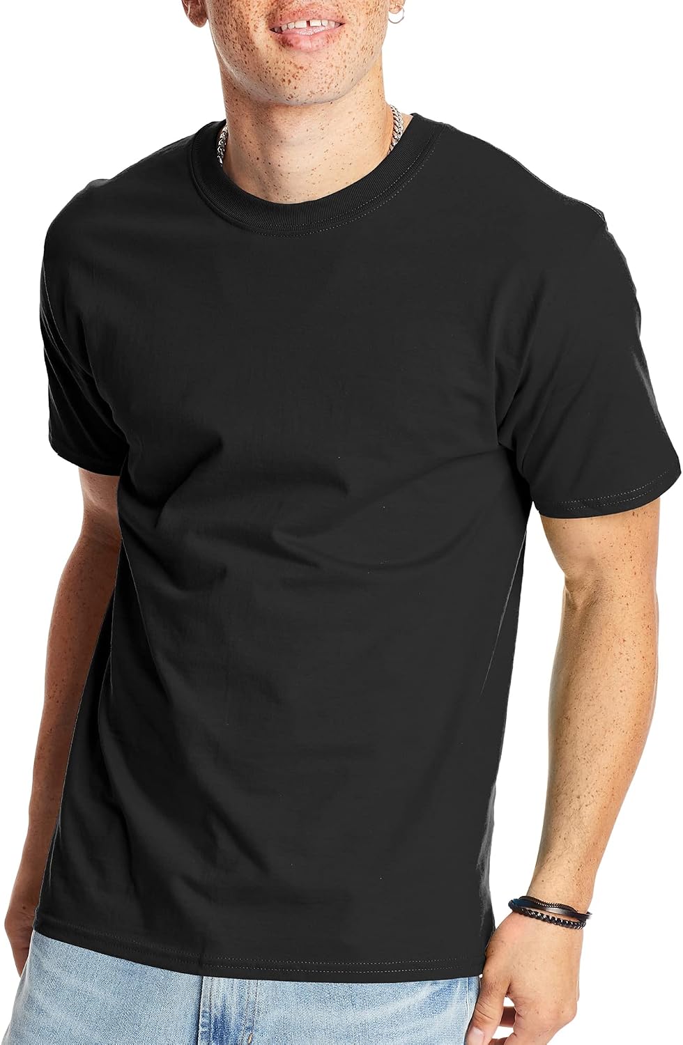 Hanes Men's Beefy-T T-Shirt, Heavyweight Cotton T-Shirts for Men, 1 or 2 Pack, Men's Tees (Tall