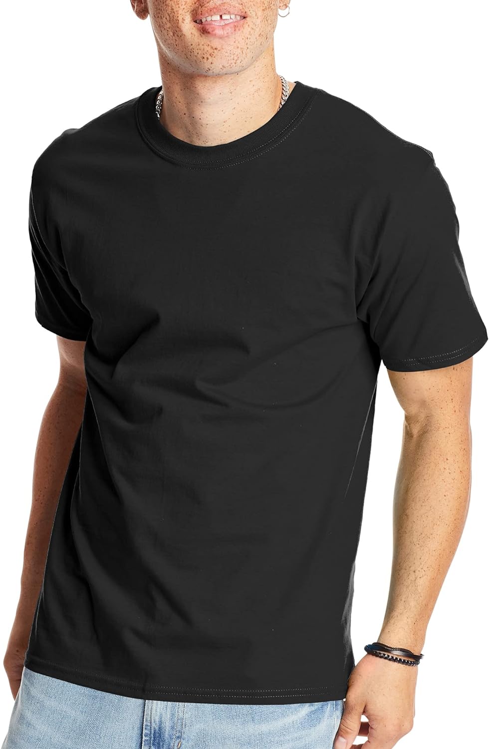 Hanes Men's Beefy-T T-Shirt, Heavyweight Cotton T-Shirts for Men, 1 or 2 Pack, Men's Tees (Tall