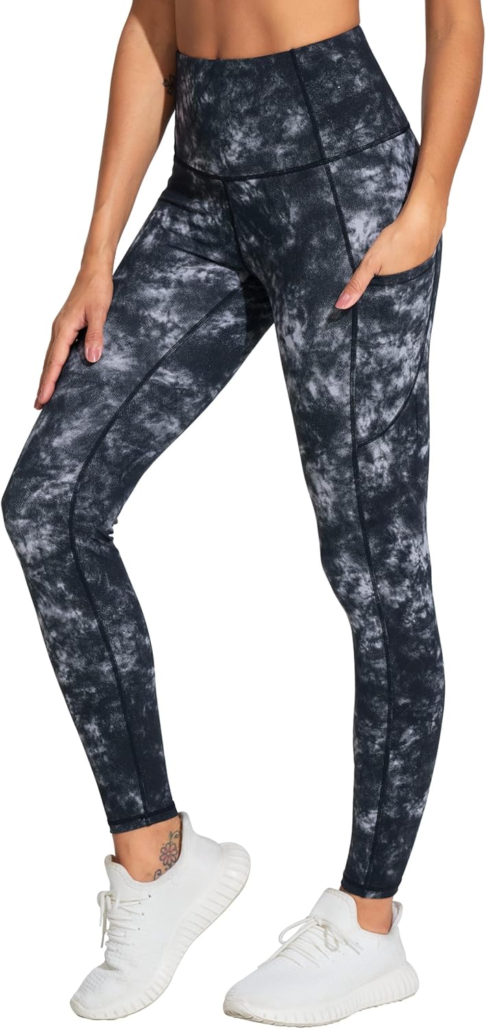 THE GYM PEOPLE Women's Thick High Waist Yoga Pants Workout Leggings | Tummy Control, Deep Side Pockets, Squat-proof, hidden waistband pocket, Flatlock Seams, Running, Yoga, Workout, Athletic