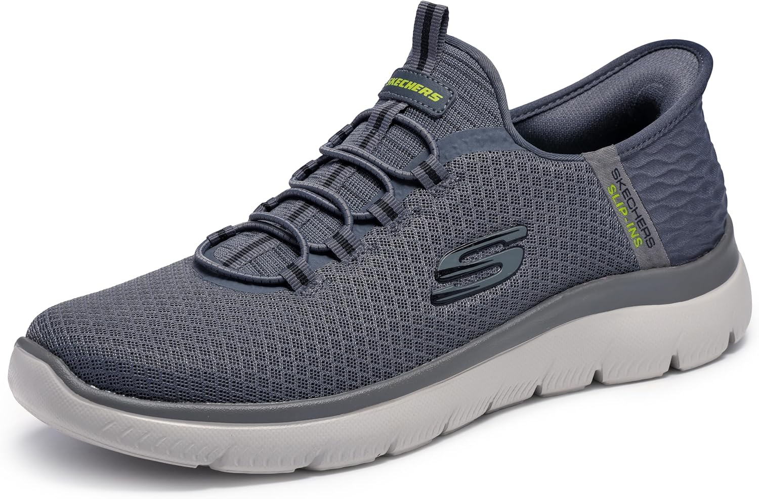 Skechers Men's Summits High Range Slip-in | Hands Free Slip-ins, Air-Cooled Memory Foam, Machine Washable, Vegan, Casual