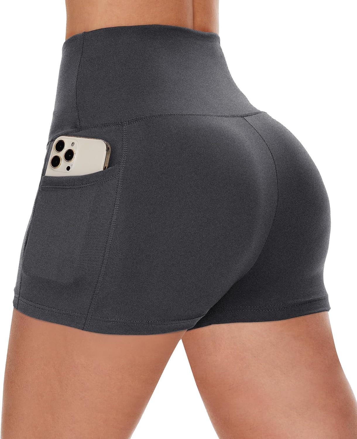 Biker Shorts Women with Pockets - 3"/5"/8" Workout Gym Spandex Yoga Shorts | High Waisted Tummy Control Shorts, Fitness Clothing, Womens Clothes for Running Athletic Exercise Sports