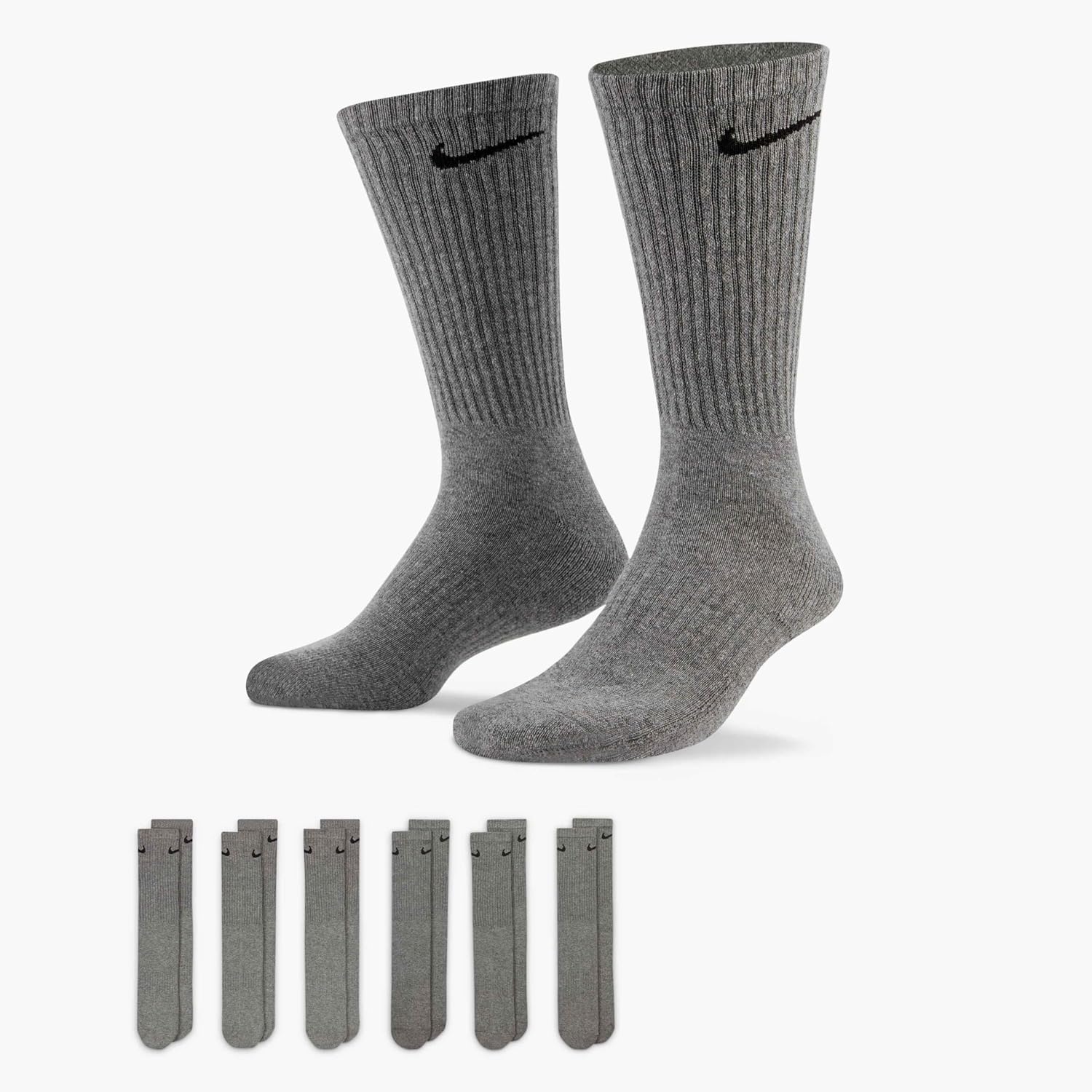 Nike Unisex Adult Everyday Cushioned Training Crew Socks (6-Pack) | Mens and Womens