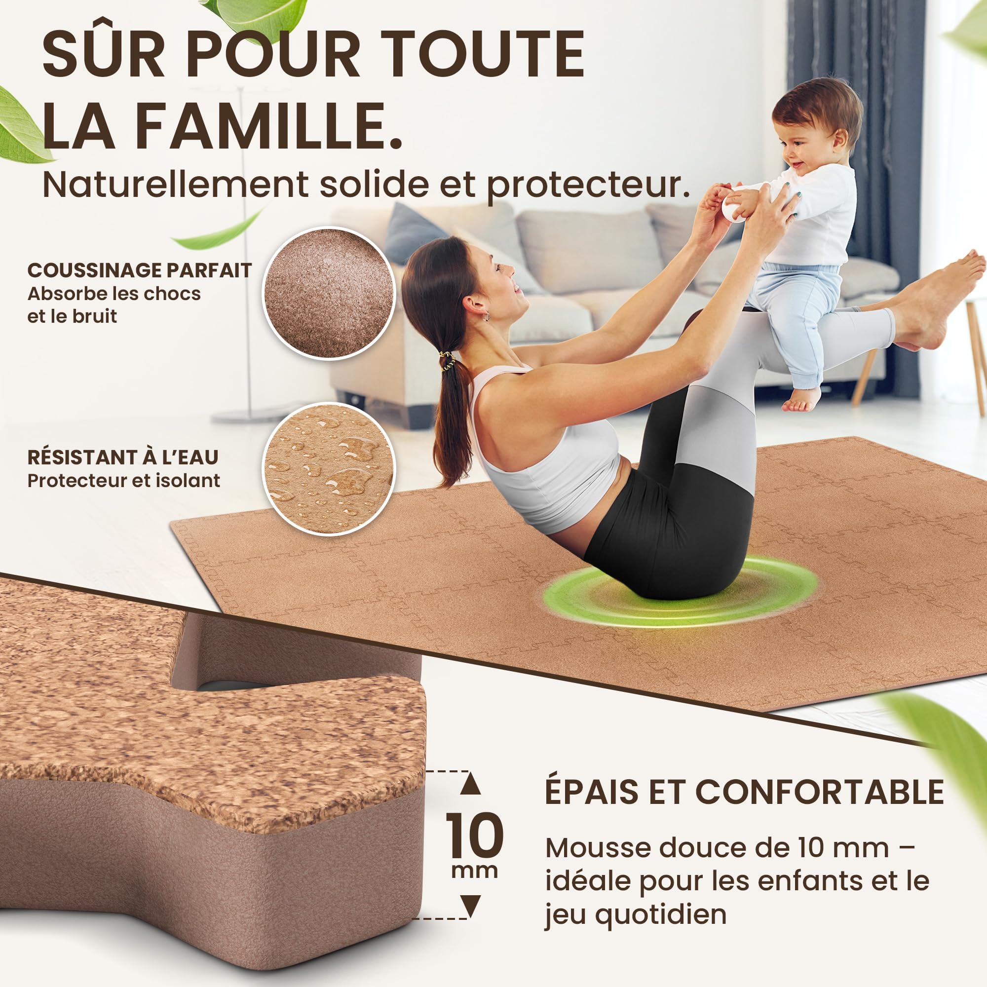 bemaxx Tapis de Fitness Protection de Sol Salle de Sport - Dalles en Mousse | EVA Caoutchouc sans BPA Matelas Puzzle Yoga Pilates Tatami pour Matériel Gym Banc de Musculation Garage Piscine Isolation