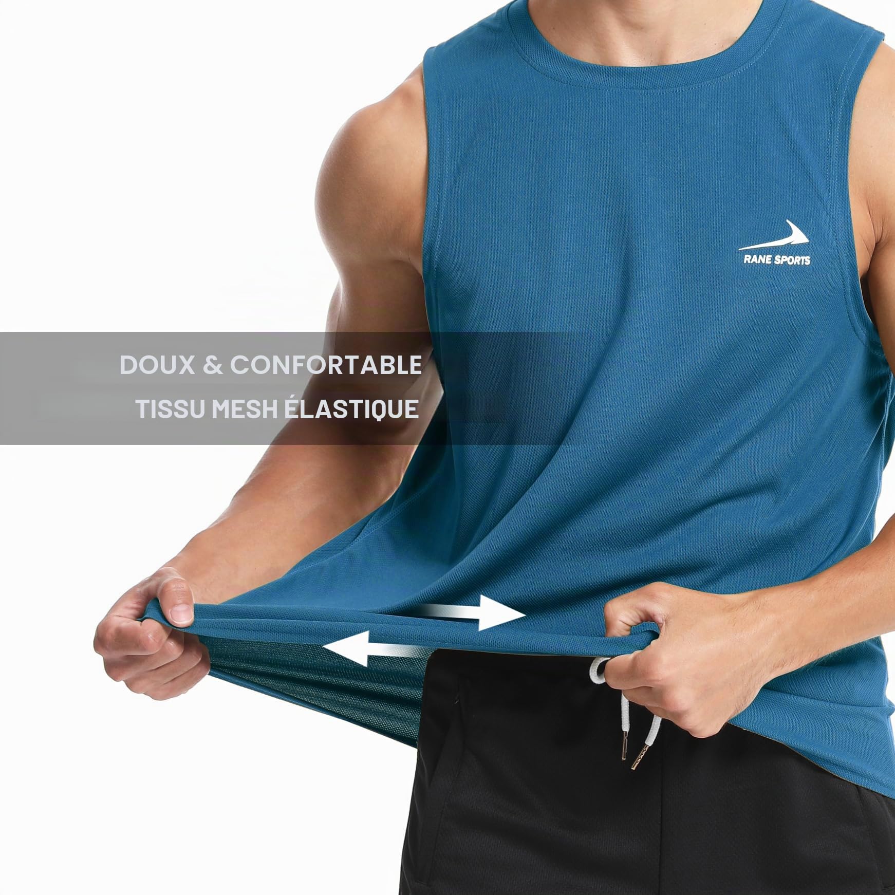 Men's Sleeveless Vest Running Gym Quick Dry Breathable Vest Sports T-Shirt