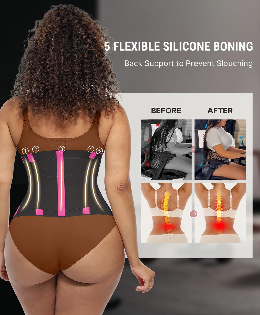 FeelinGirl Waist Trainer Belt Cincher Corset Tummy Control Faja Body Shaper | Hourglass Shaping, Triple Wrap, Hook-loop Closure, Postpartum Gym Workout, Underbust Girdle, Perspiring Fabric
