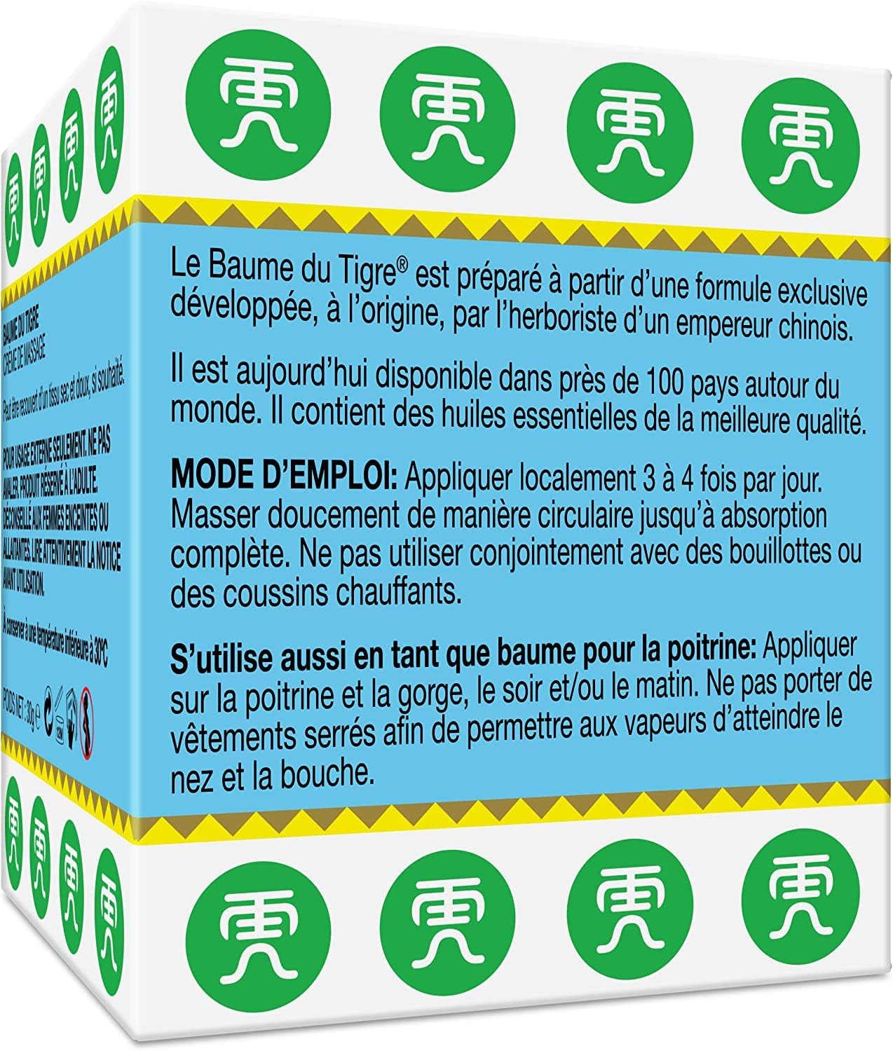 Tiger Balm® Baume du Tigre® Baume Blanc, Effet froid, Après l'effort, 30 g