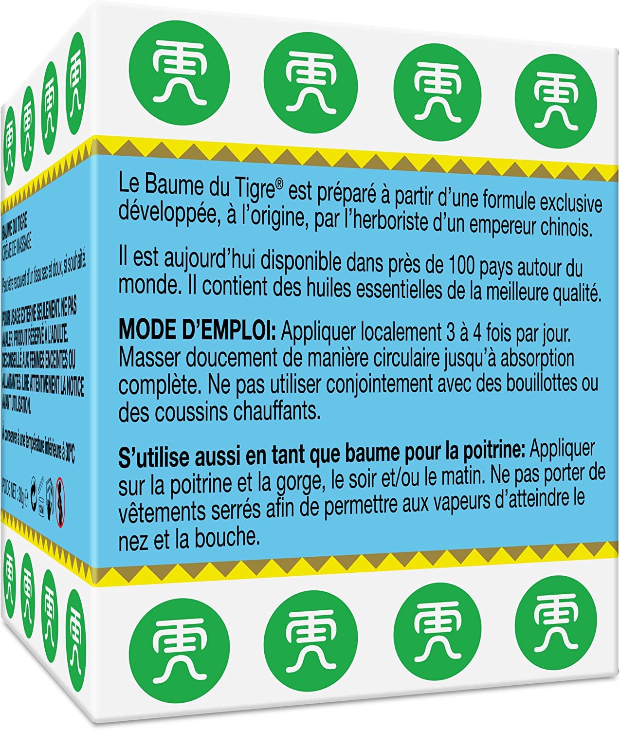 Tiger Balm® Baume du Tigre® Baume Blanc, Effet froid, Après l'effort, 30 g