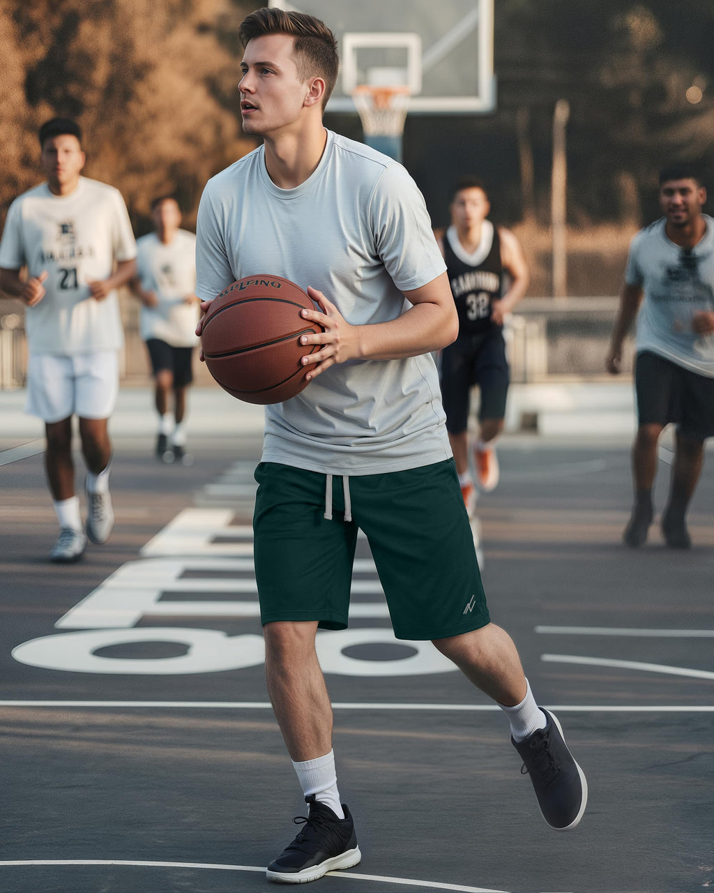 Breathable Mesh Mens Athletic Shorts Loose-Fit Quick Dry Running Gym Shorts | Lightweight Activewear Knit Workout Shorts with Pockets 8 Inch Inseam Elastic Waistband with Drawstring