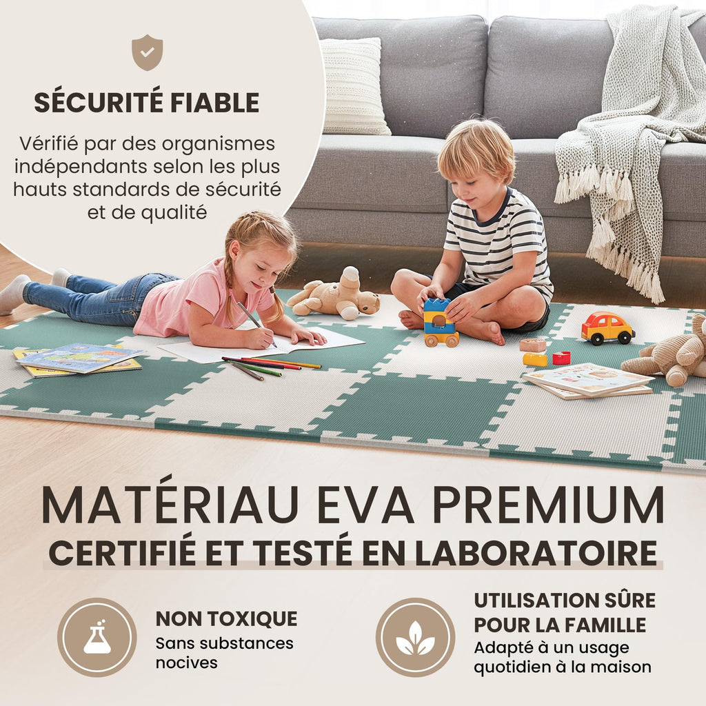 bemaxx Tapis de Fitness Protection de Sol Salle de Sport - Dalles en Mousse | EVA Caoutchouc sans BPA Matelas Puzzle Yoga Pilates Tatami pour Matériel Gym Banc de Musculation Garage Piscine Isolation