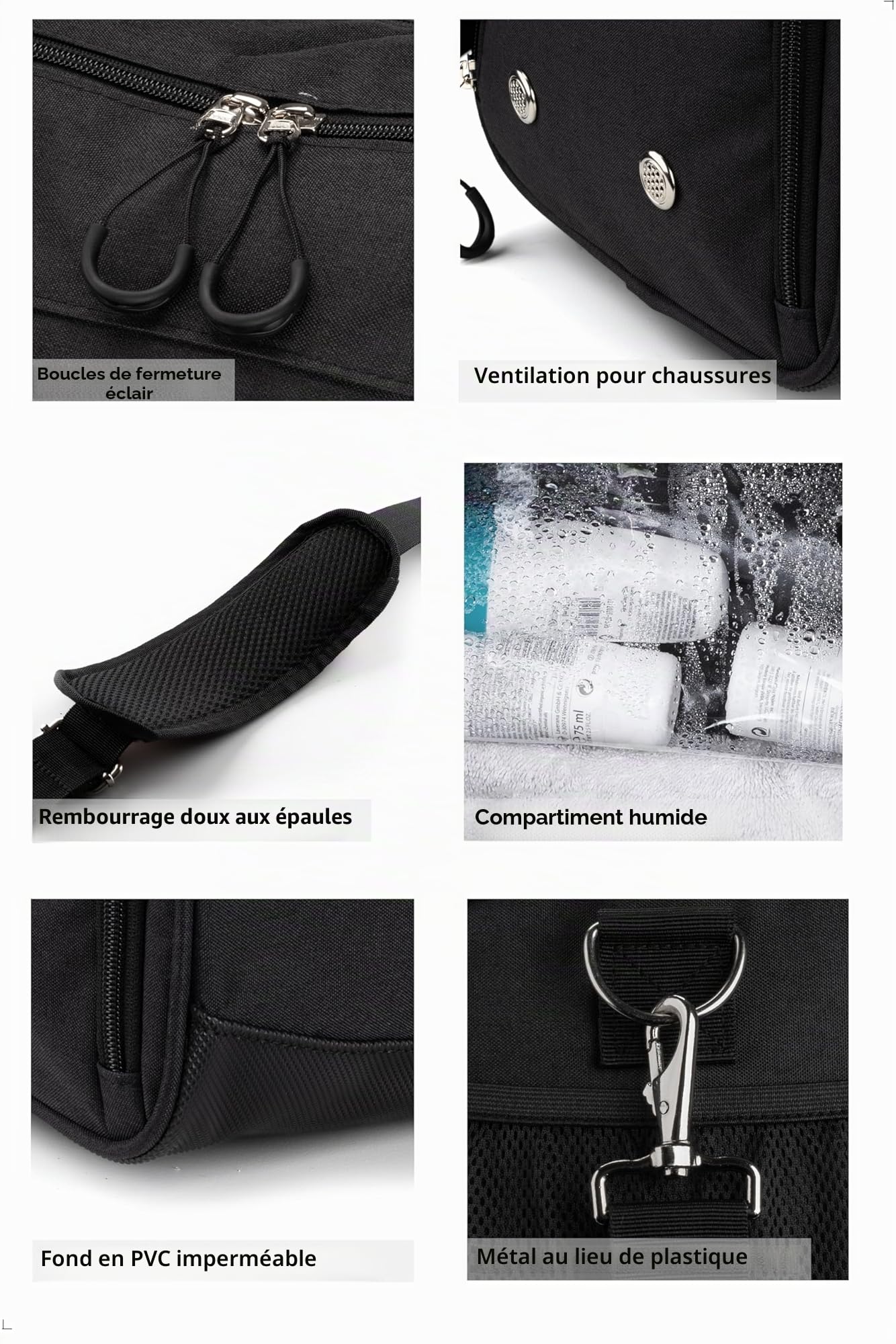 Fitgriff® Sac de Sport Homme & Femme V1 - Sacs de Voyage avec Compartiments Chaussures et Humide, pour Gym, Fitness, Weekend - Duffel Bag