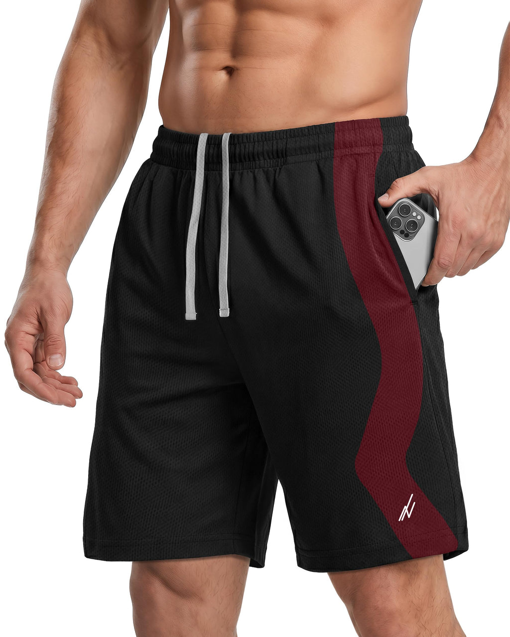 Breathable Mesh Mens Athletic Shorts Loose-Fit Quick Dry Running Gym Shorts | Lightweight Activewear Knit Workout Shorts with Pockets 8 Inch Inseam Elastic Waistband with Drawstring