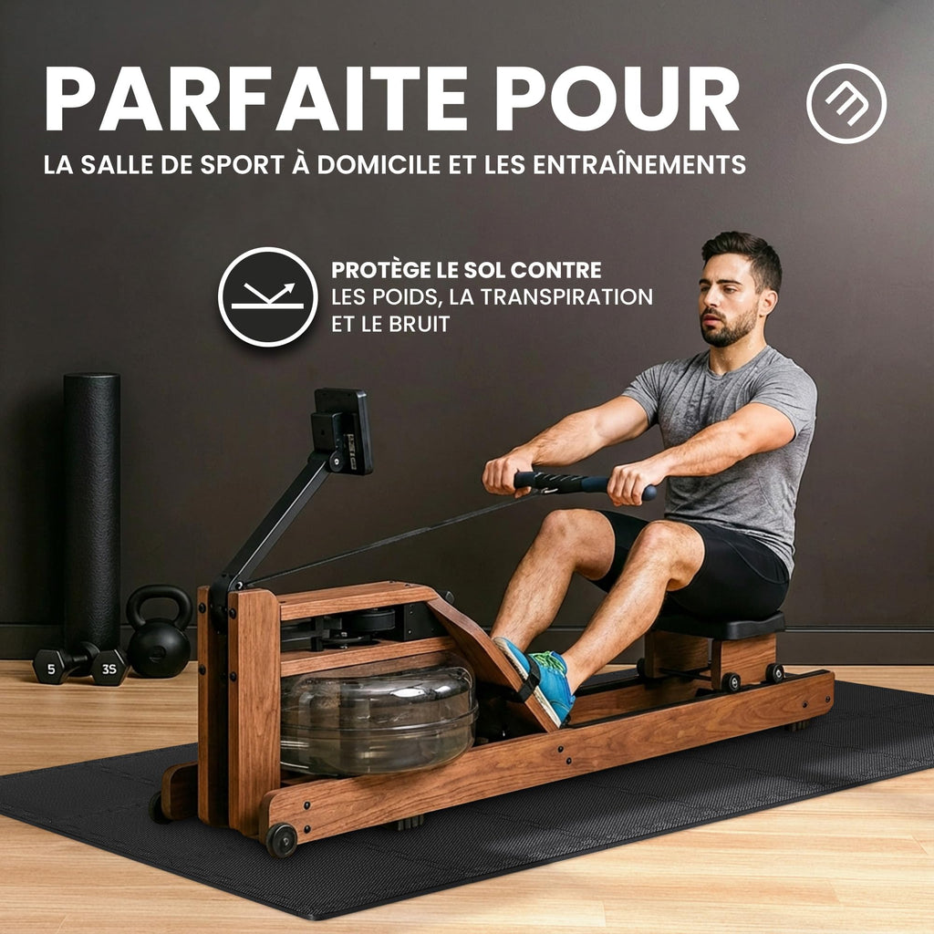 bemaxx Tapis de Fitness Protection de Sol Salle de Sport - Dalles en Mousse | EVA Caoutchouc sans BPA Matelas Puzzle Yoga Pilates Tatami pour Matériel Gym Banc de Musculation Garage Piscine Isolation