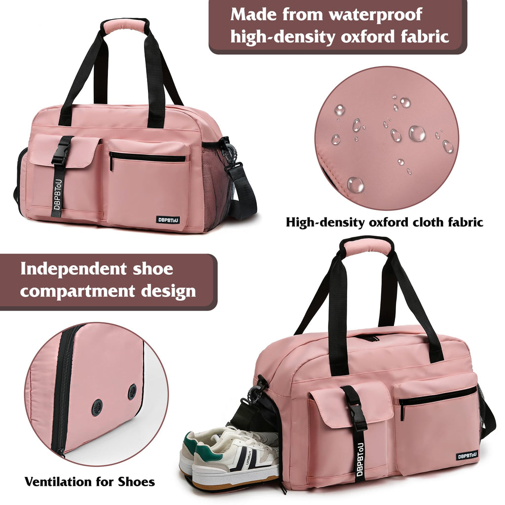 Sac de Sport Femme Homme (Jaune) | Sac Sport avec Compartiment à Chaussures de Ventilation, Sac de Voyage Femme Imperméable avec Compartiment Humide