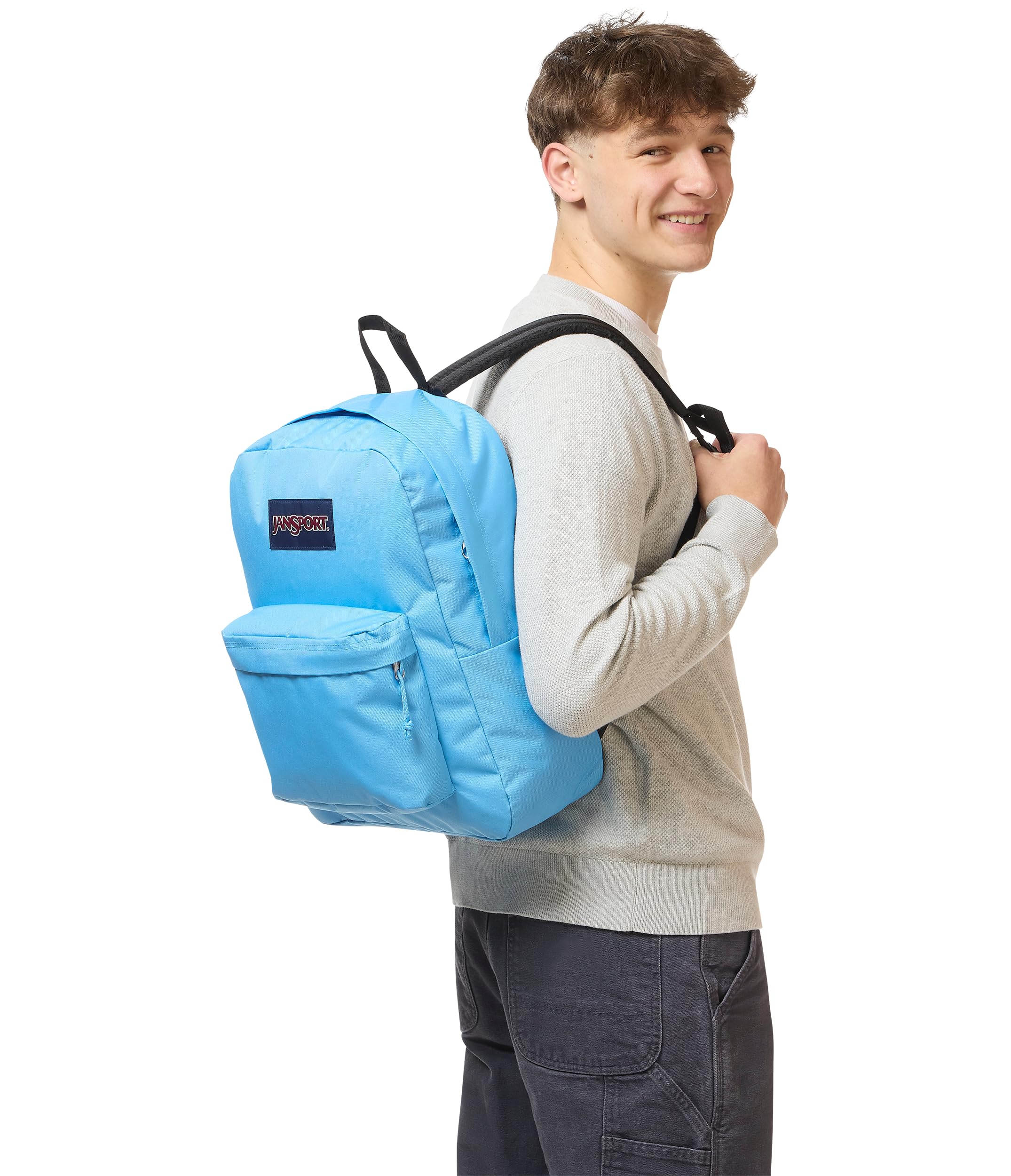 JanSport SuperBreak One Backpack - Durable, Lightweight Bag with 1 Main Compartment, Front Utility Pocket with Built-in Organizer, Premium Backpack, Grounded Grey