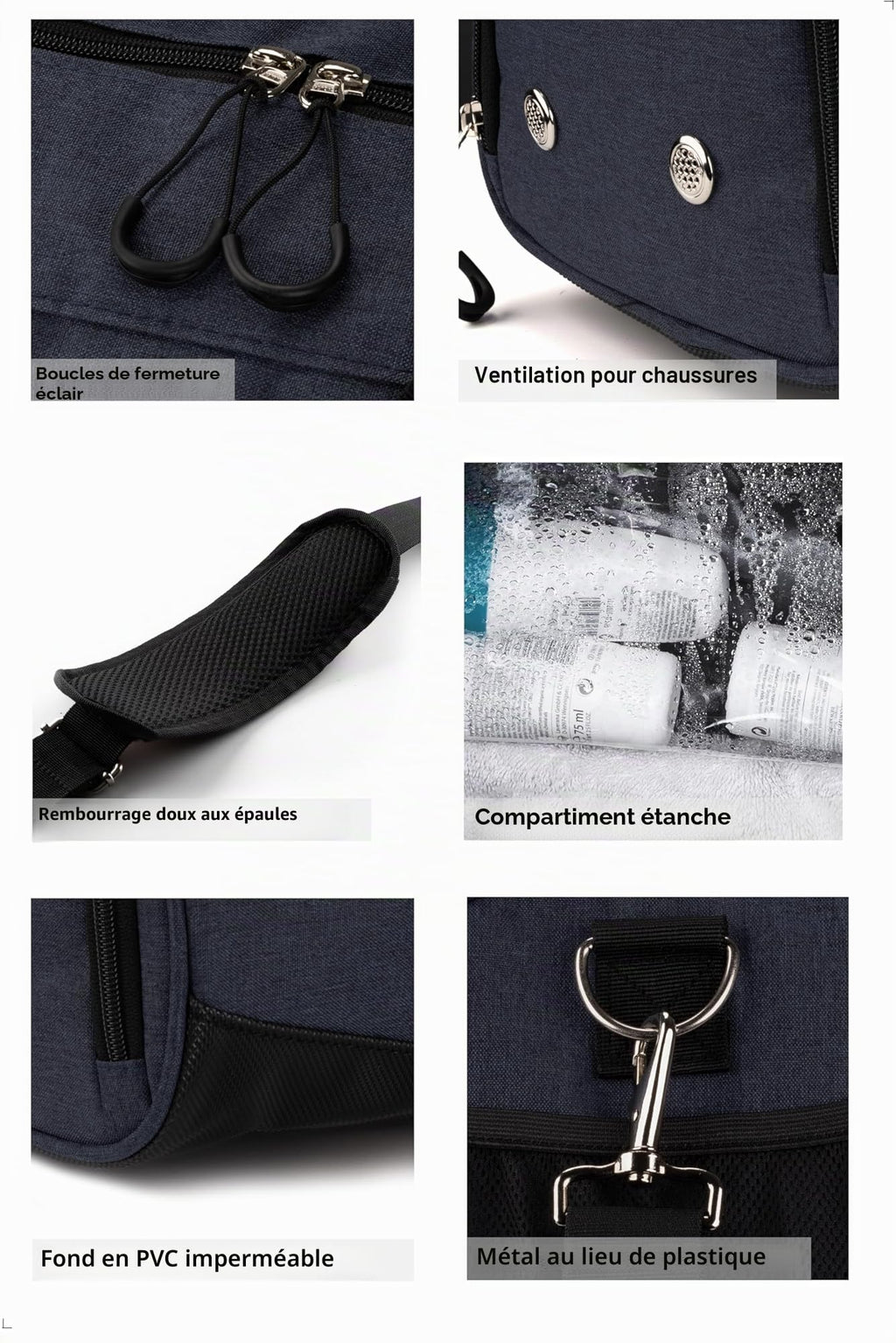 Fitgriff® Sac de Sport Homme & Femme V1 - Sacs de Voyage avec Compartiments Chaussures et Humide, pour Gym, Fitness, Weekend - Duffel Bag