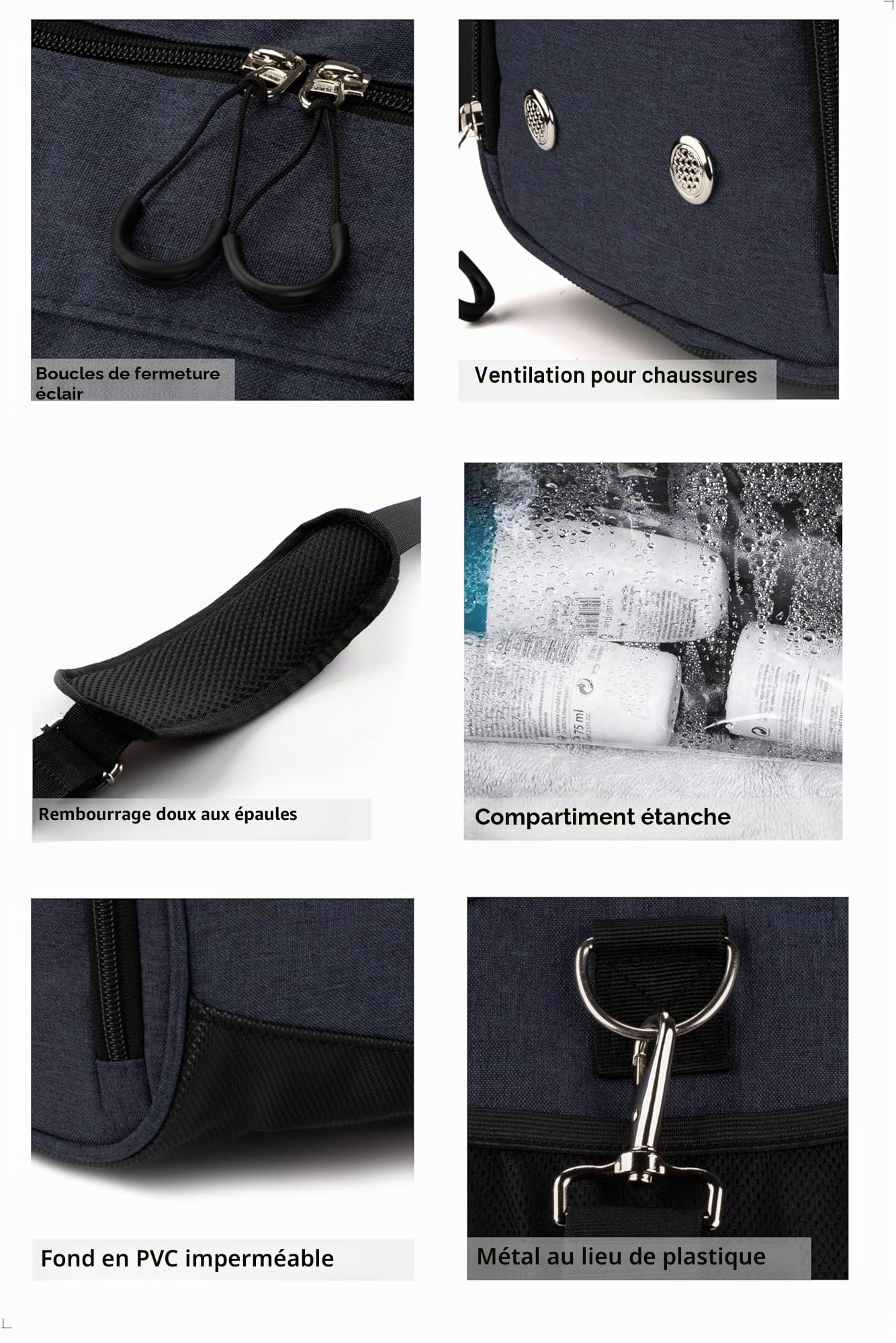 Fitgriff® Sac de Sport Homme & Femme V1 - Sacs de Voyage avec Compartiments Chaussures et Humide, pour Gym, Fitness, Weekend - Duffel Bag