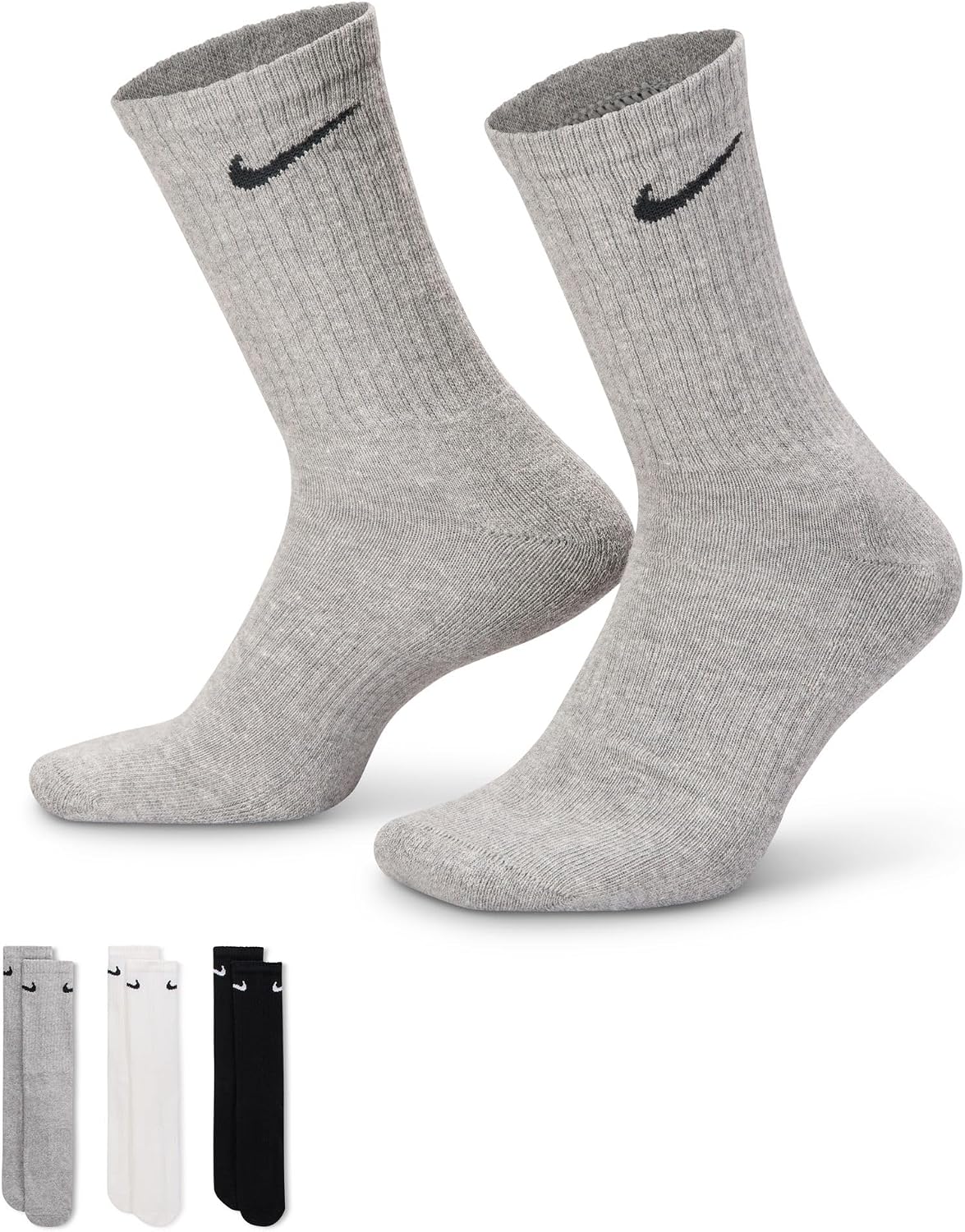 Nike Unisex Adult Everyday Cushioned Training Crew Socks (6-Pack) | Mens and Womens