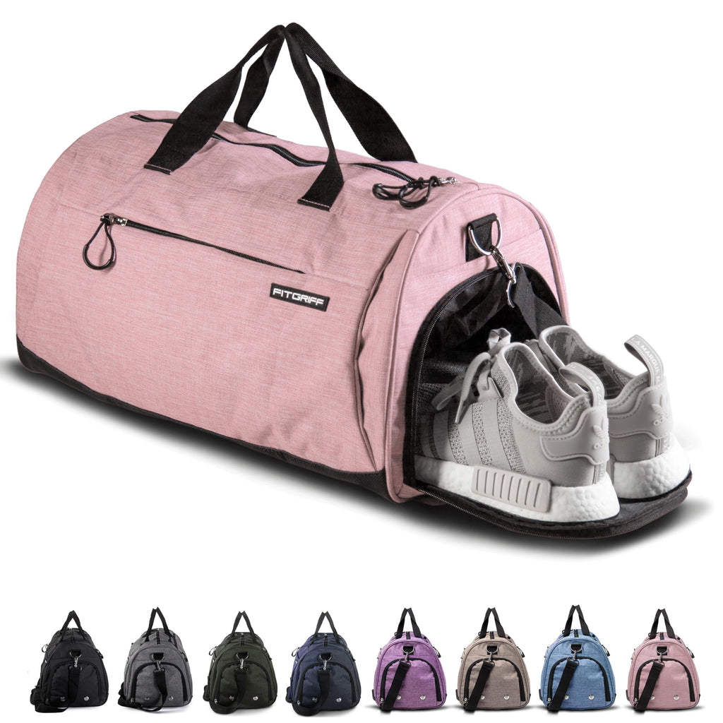 Fitgriff® Sac de Sport Homme & Femme V1 - Sacs de Voyage avec Compartiments Chaussures et Humide, pour Gym, Fitness, Weekend - Duffel Bag