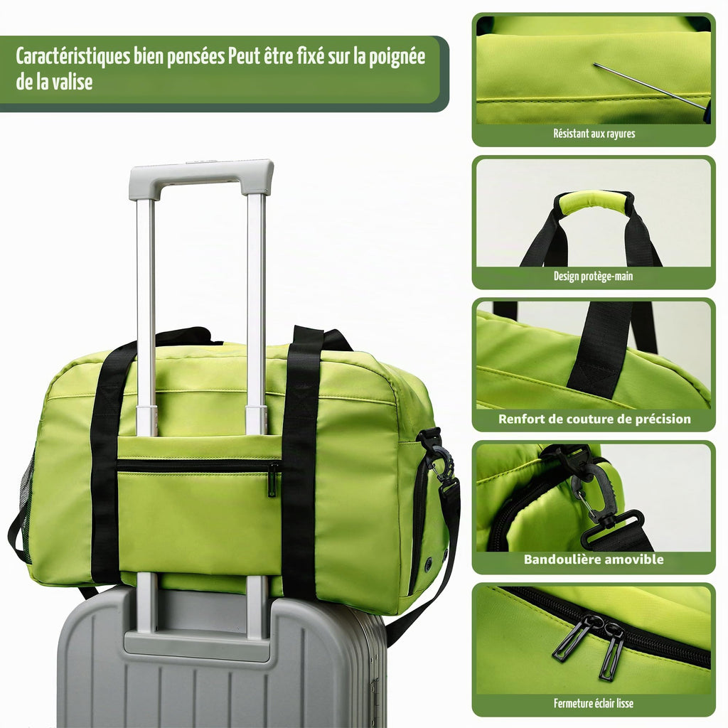 Sac de Sport Femme Homme (Jaune) | Sac Sport avec Compartiment à Chaussures de Ventilation, Sac de Voyage Femme Imperméable avec Compartiment Humide