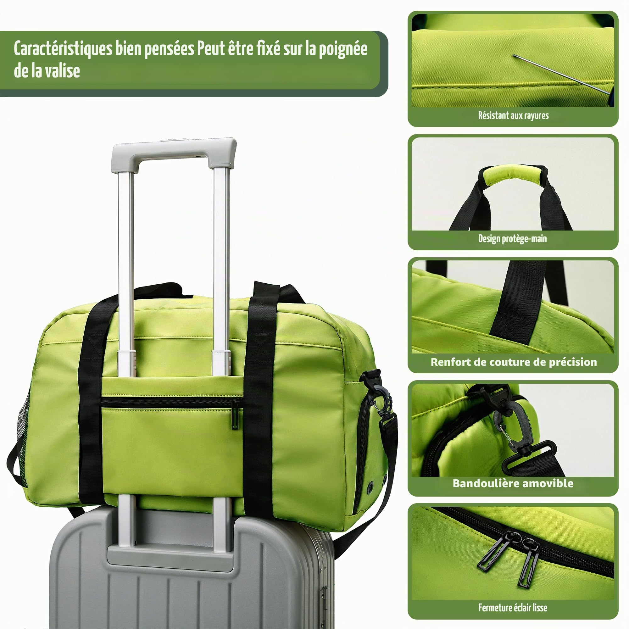 Sac de Sport Femme Homme (Jaune) | Sac Sport avec Compartiment à Chaussures de Ventilation, Sac de Voyage Femme Imperméable avec Compartiment Humide
