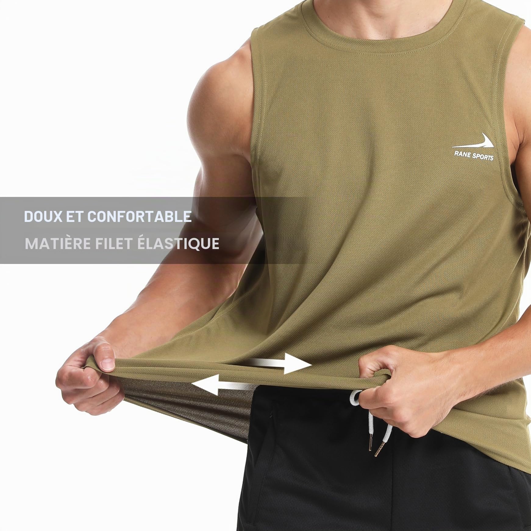 Men's Sleeveless Vest Running Gym Quick Dry Breathable Vest Sports T-Shirt