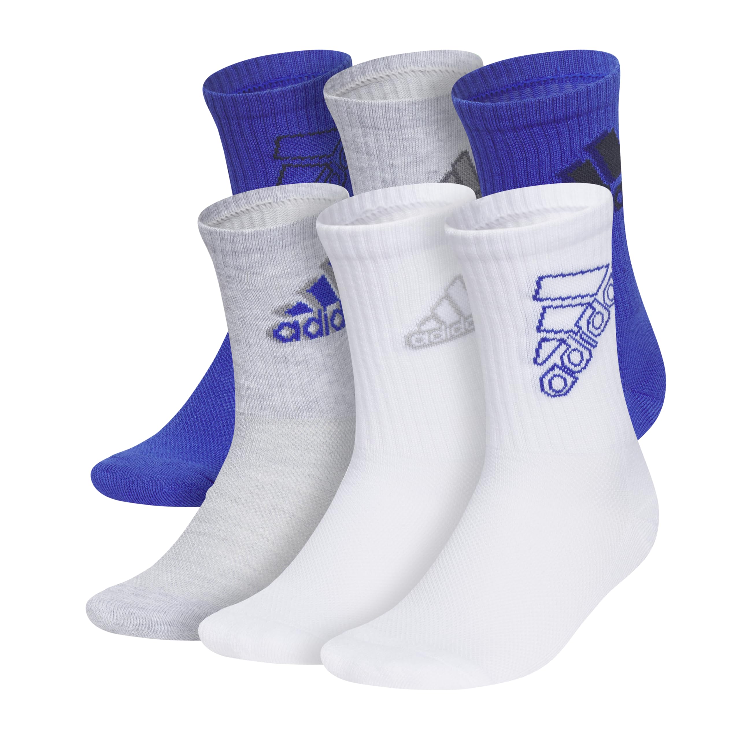 adidas Kids Athletic Cushioned 6-Pack Crew (Little Kid/Big Kid/Adult)