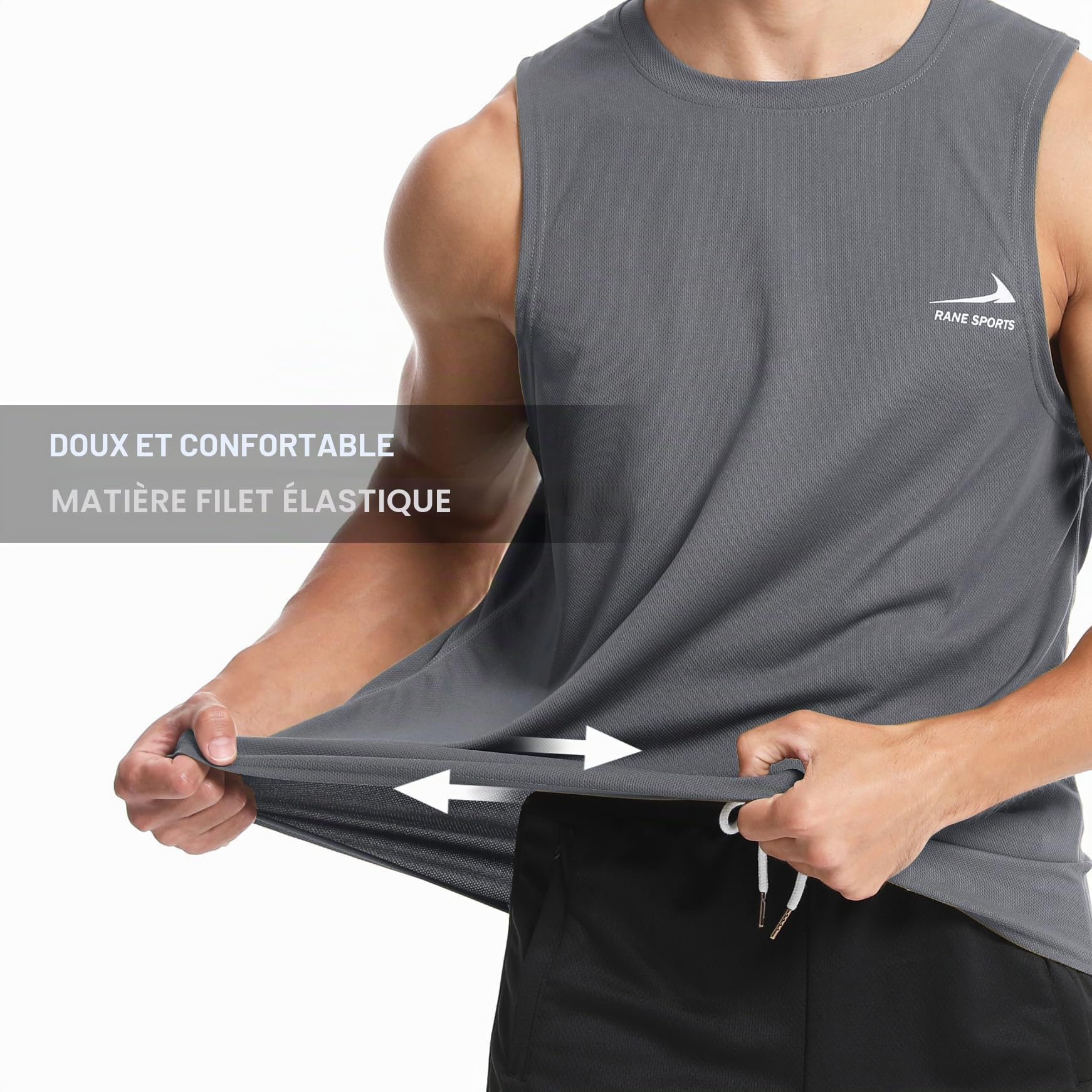 Men's Sleeveless Vest Running Gym Quick Dry Breathable Vest Sports T-Shirt