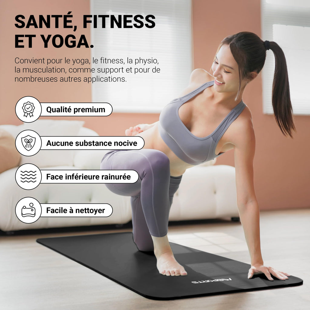 MSPORTS Premium Gymnastics Mat – Non-Slip Floor Mat for Fitness, Yoga & Strength Training – Available in 4 Sizes and 12 Colors Thick Yoga Mat