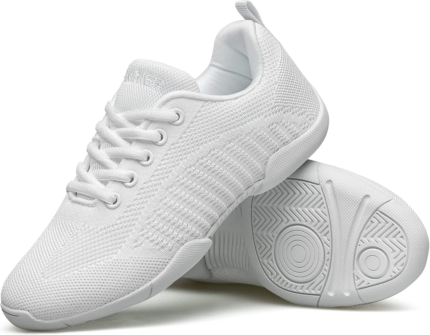 BAXINIER Girls White Cheerleading Shoes | Breathable Youth Cheer Competition Sneakers Athletic Training Dance Tennis Walking Shoes