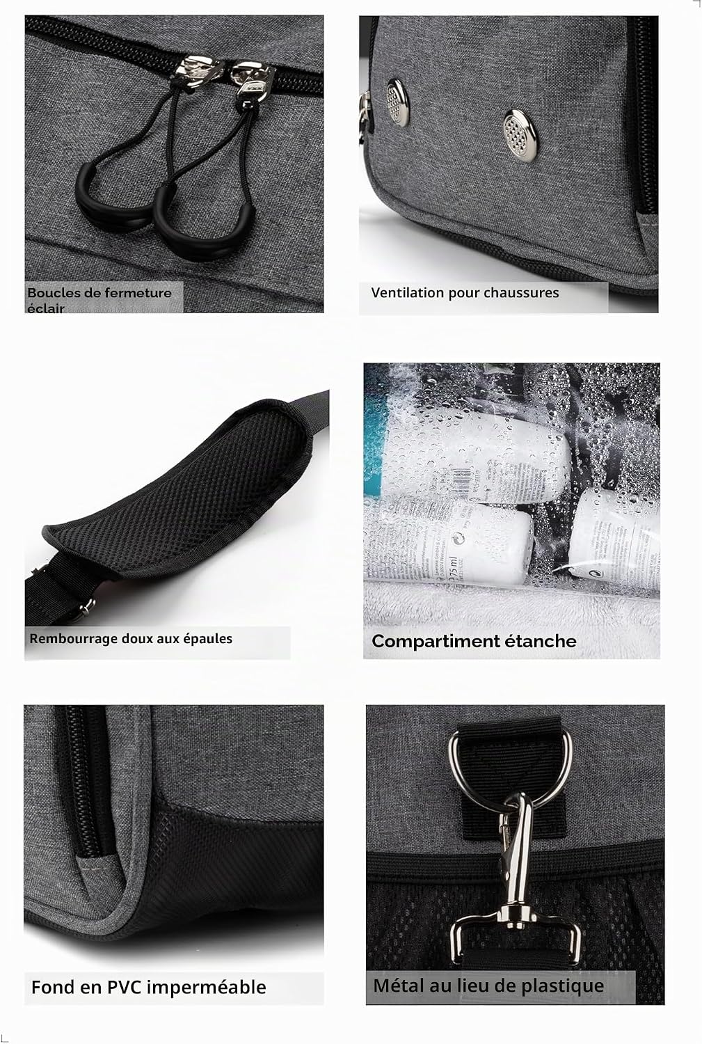 Fitgriff® Sac de Sport Homme & Femme V1 - Sacs de Voyage avec Compartiments Chaussures et Humide, pour Gym, Fitness, Weekend - Duffel Bag
