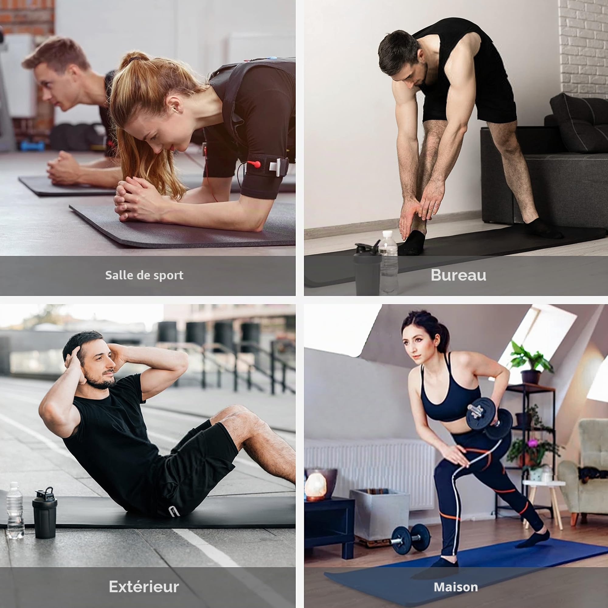 PROIRON Thick 10MM Exercise Mat, Non-Slip Yoga Pilates Gym Mat | Tear-Resistant Reinforced Edges, Flat, Good Elasticity, Camping Mat for Travel, NBR, 1860x660x10mm
