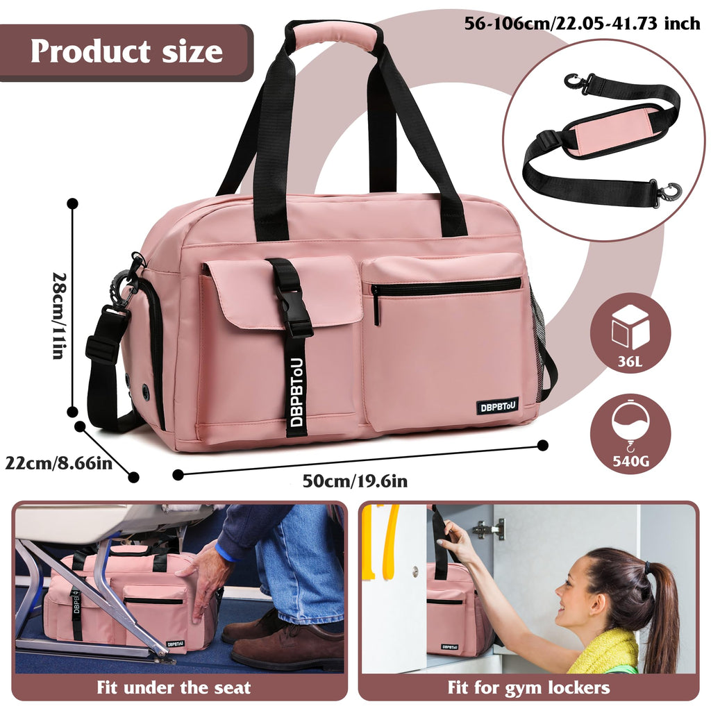 Sac de Sport Femme Homme (Jaune) | Sac Sport avec Compartiment à Chaussures de Ventilation, Sac de Voyage Femme Imperméable avec Compartiment Humide