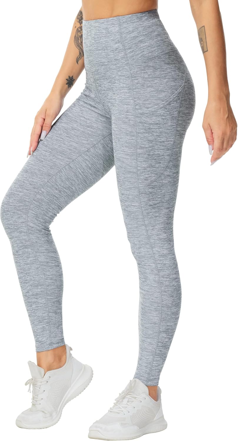 THE GYM PEOPLE Women's Thick High Waist Yoga Pants Workout Leggings | Tummy Control, Deep Side Pockets, Squat-proof, hidden waistband pocket, Flatlock Seams, Running, Yoga, Workout, Athletic