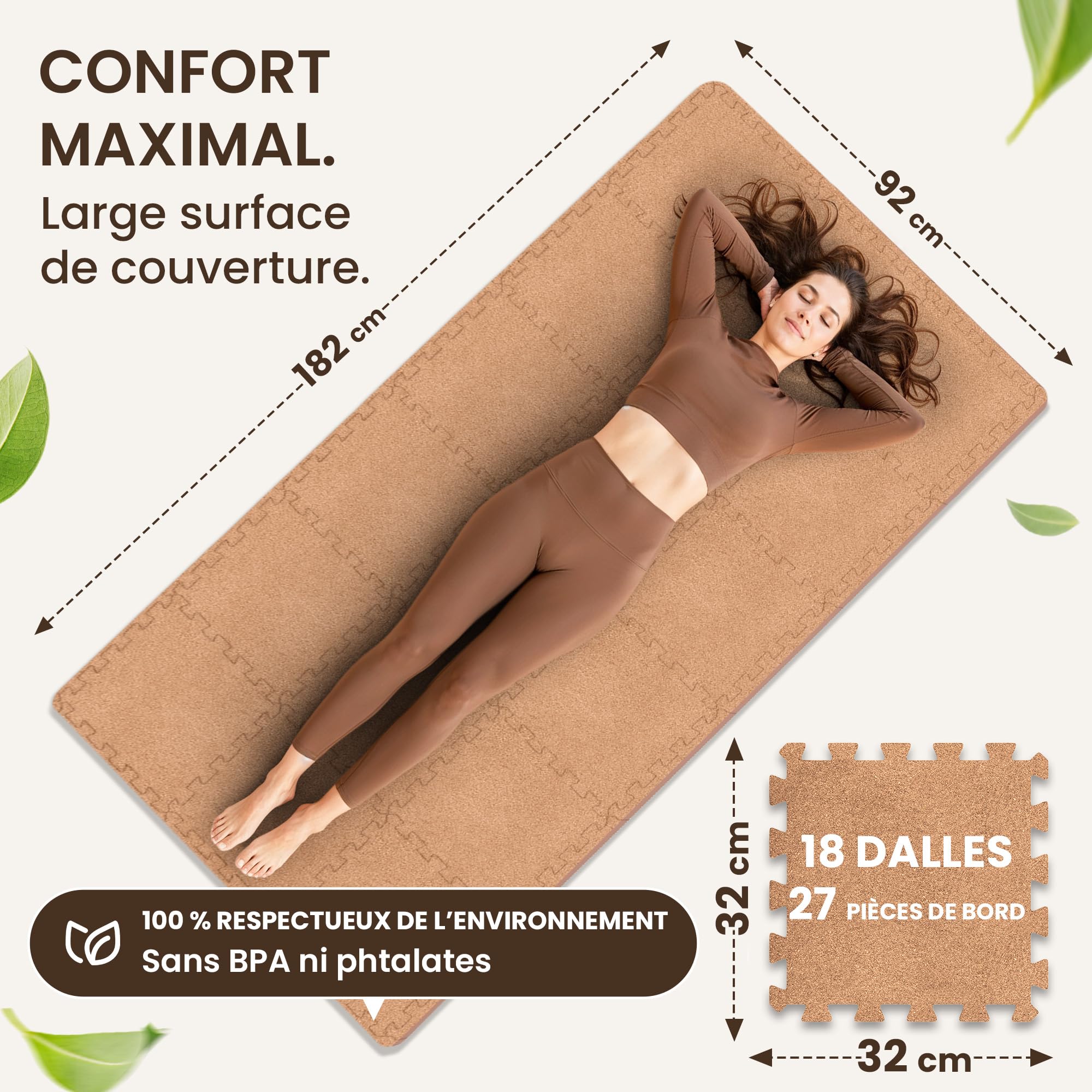 bemaxx Tapis de Fitness Protection de Sol Salle de Sport - Dalles en Mousse | EVA Caoutchouc sans BPA Matelas Puzzle Yoga Pilates Tatami pour Matériel Gym Banc de Musculation Garage Piscine Isolation