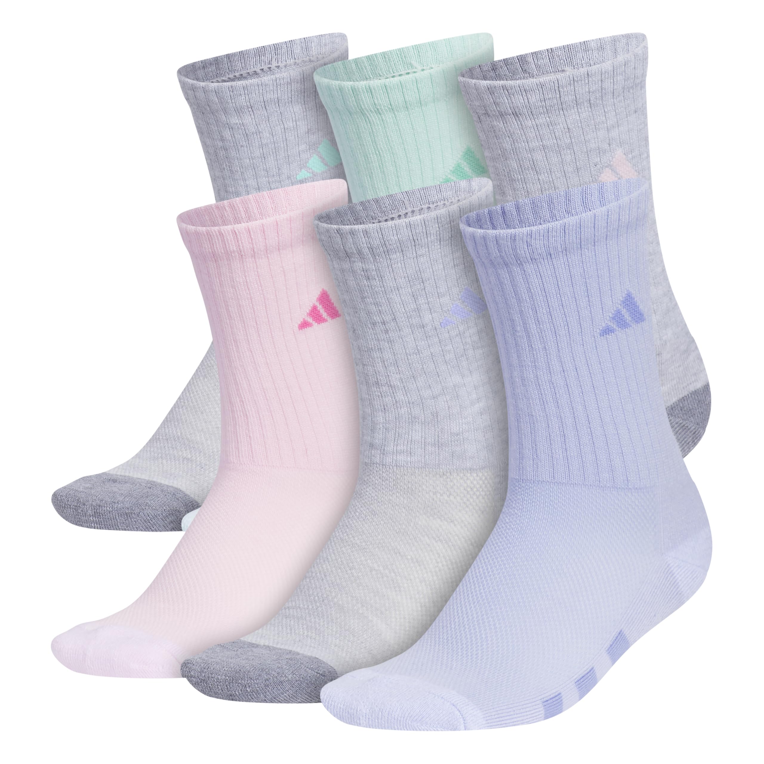 adidas Kids Athletic Cushioned 6-Pack Crew (Little Kid/Big Kid/Adult)