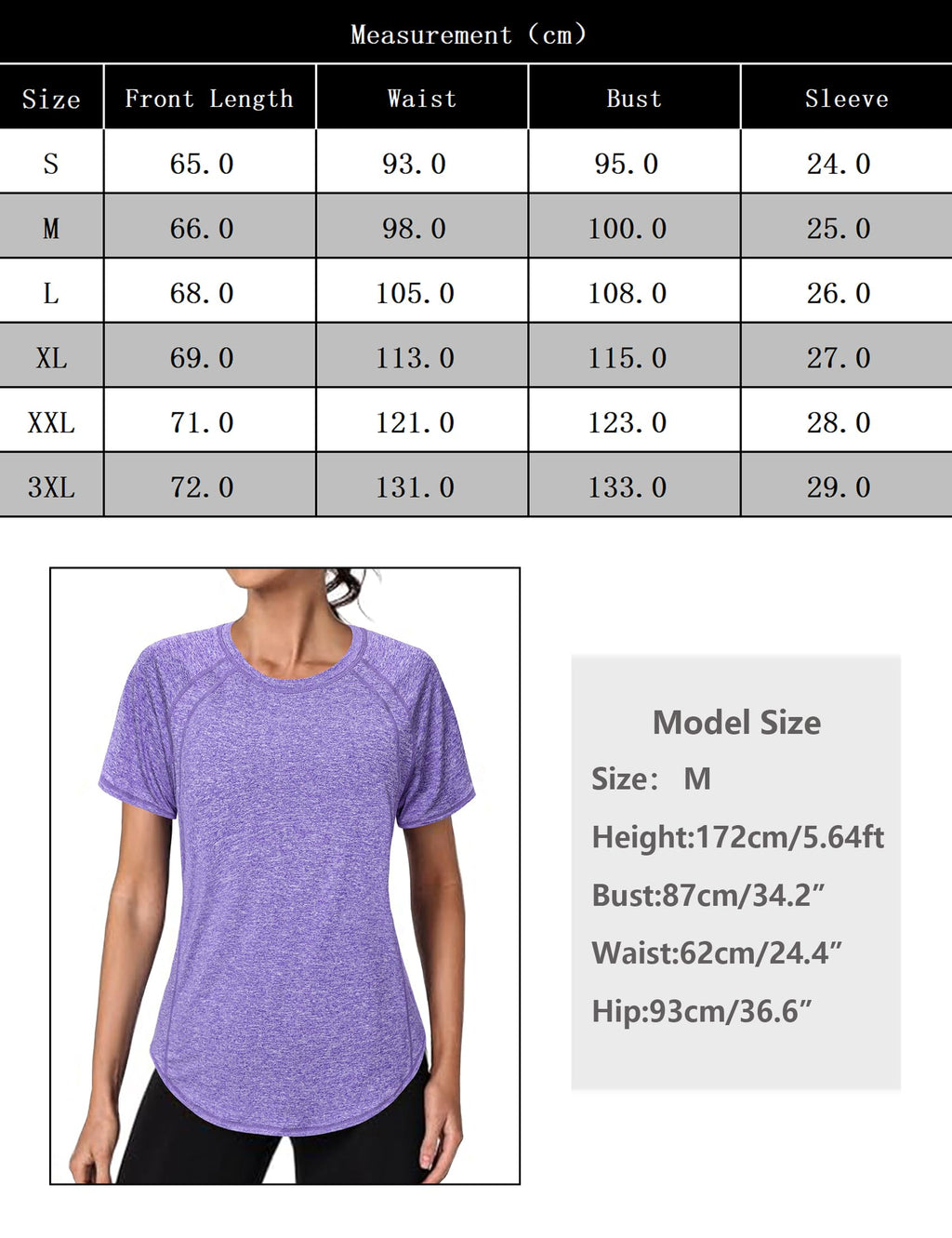 Gyabnw Women's Sport T-Shirt Anti-UV Elastic Crew Neck Short Sleeve Breathable Quick Dry UPF 50+ Fitness Top for Yoga Running and Gym