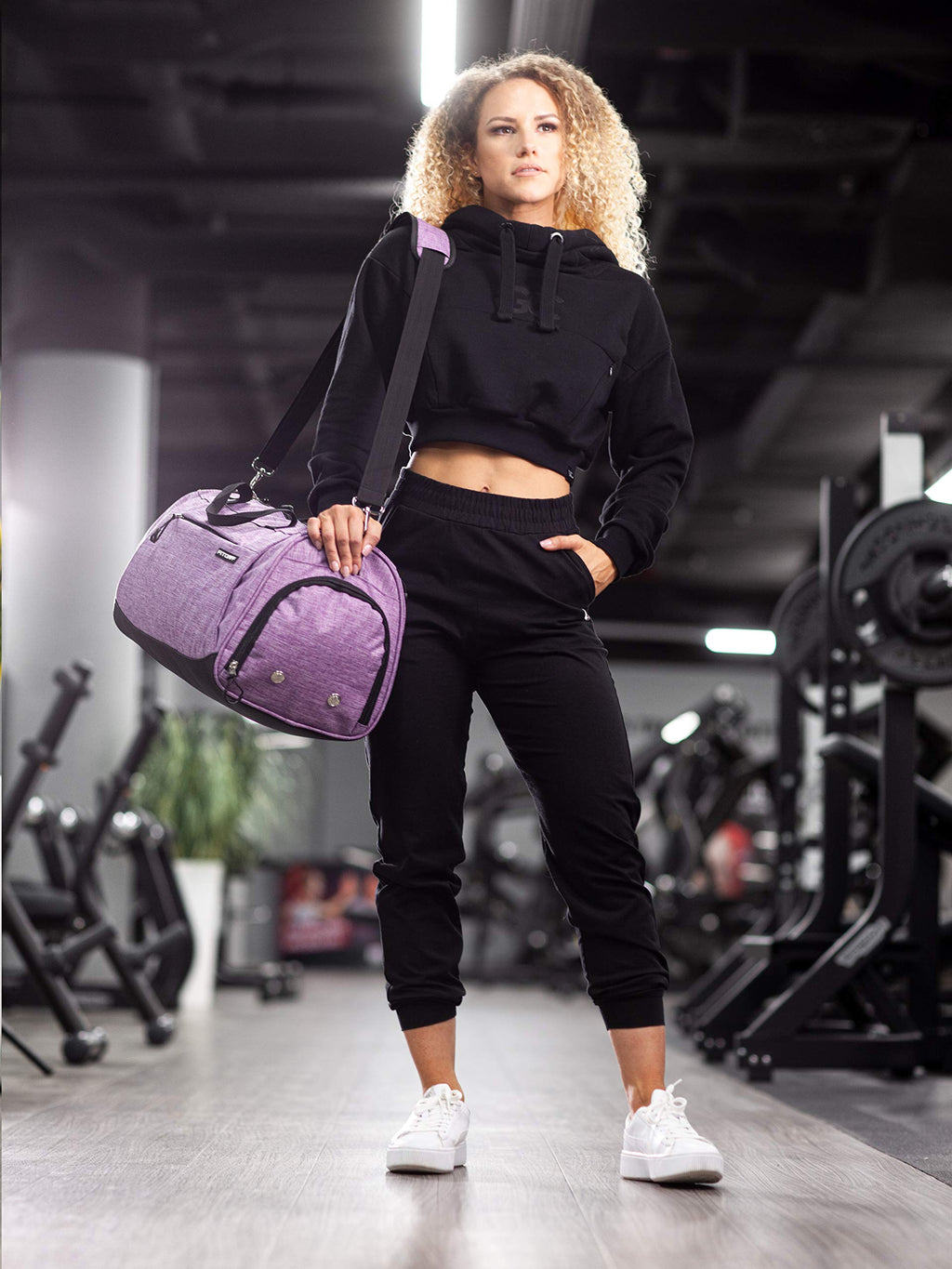 Fitgriff® Sac de Sport Homme & Femme V1 - Sacs de Voyage avec Compartiments Chaussures et Humide, pour Gym, Fitness, Weekend - Duffel Bag