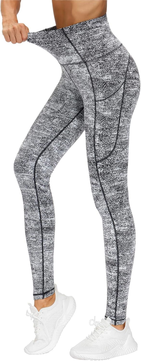 THE GYM PEOPLE Women's Thick High Waist Yoga Pants Workout Leggings | Tummy Control, Deep Side Pockets, Squat-proof, hidden waistband pocket, Flatlock Seams, Running, Yoga, Workout, Athletic