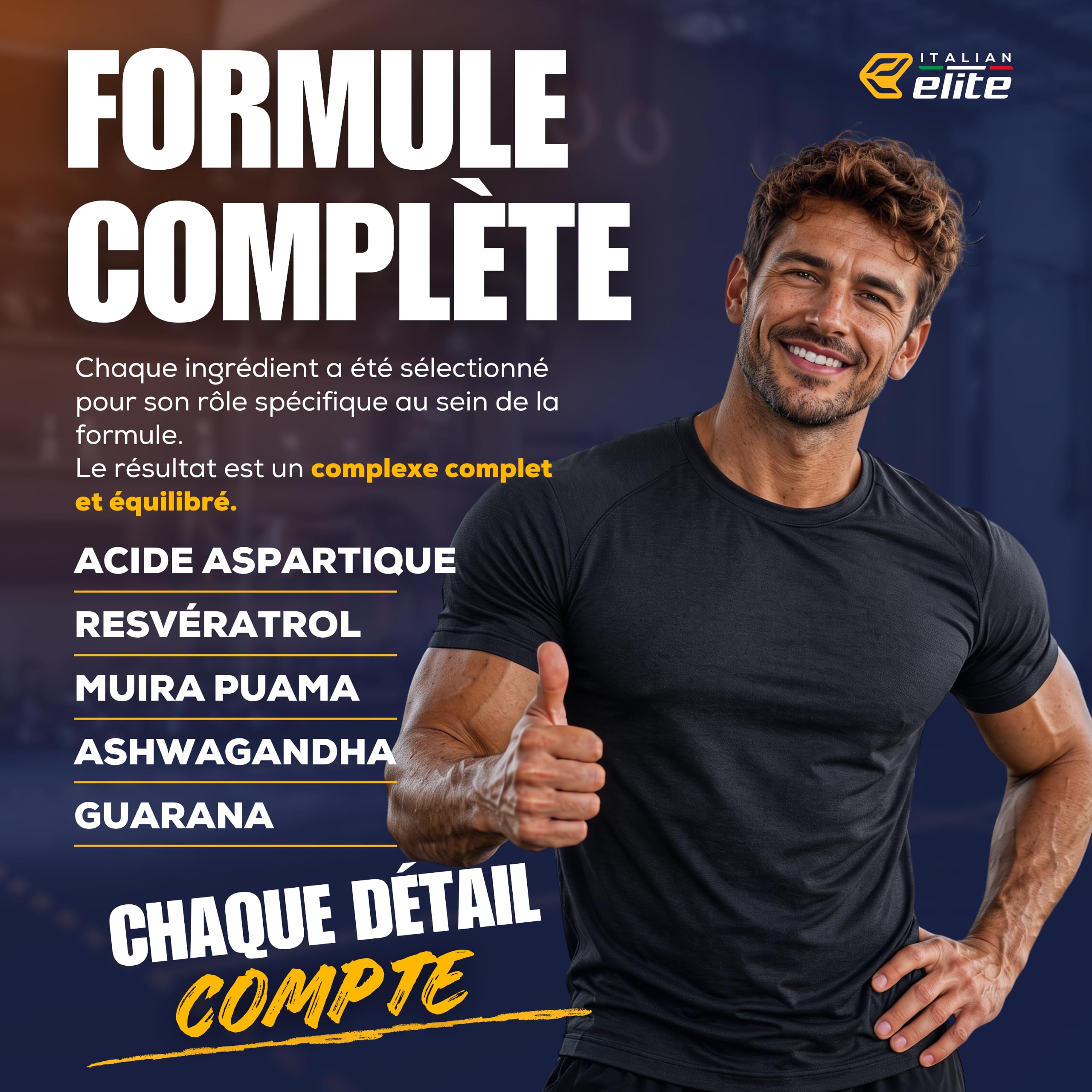 Italian Elite Testo Complex 120 Gélules - Formule avec Maca 8000 mg, Tribulus, Fenugrec, Zinc, Arginine, Taurine, Ashwagandha, Vitamines et Minéraux