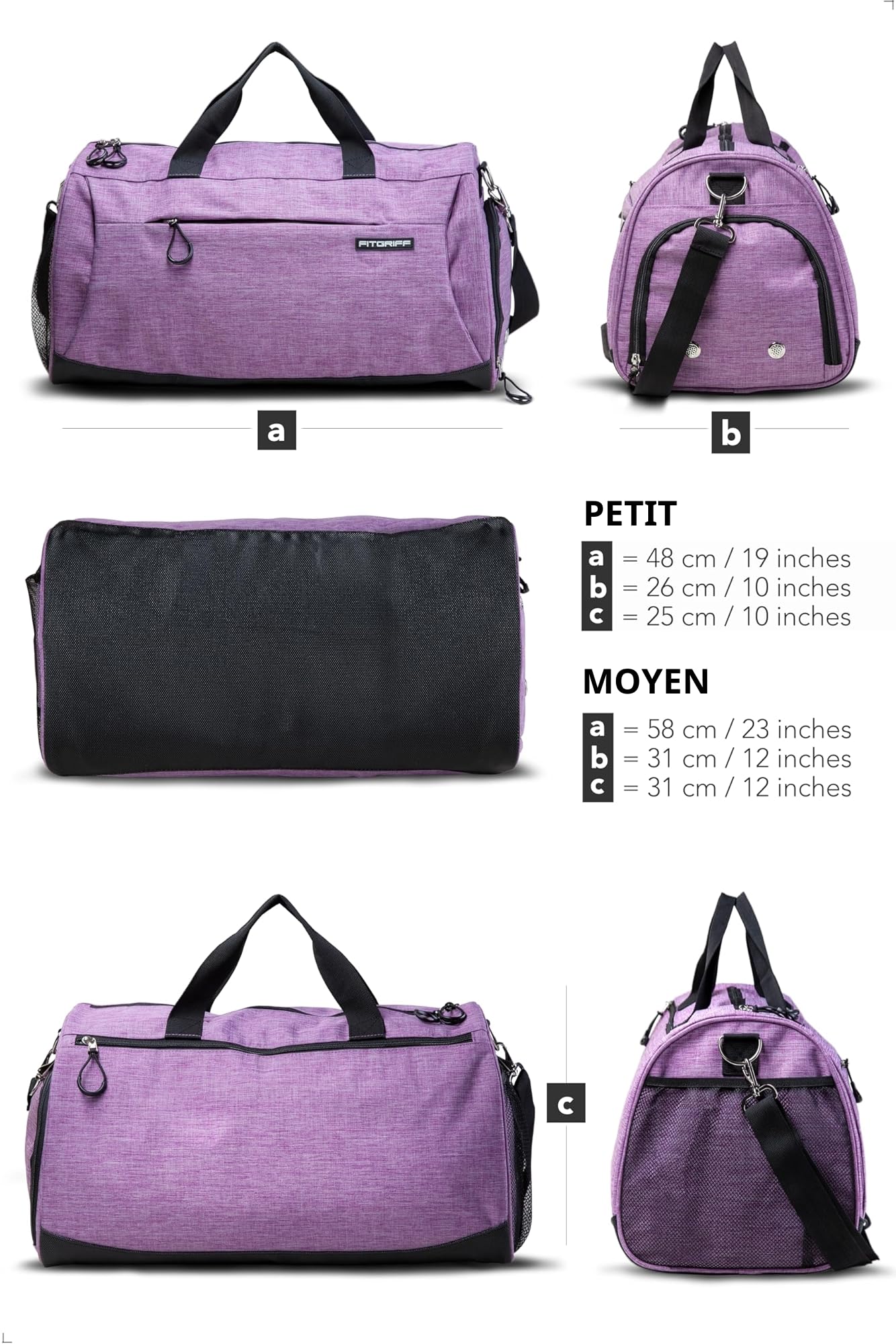 Fitgriff® Sac de Sport Homme & Femme V1 - Sacs de Voyage avec Compartiments Chaussures et Humide, pour Gym, Fitness, Weekend - Duffel Bag