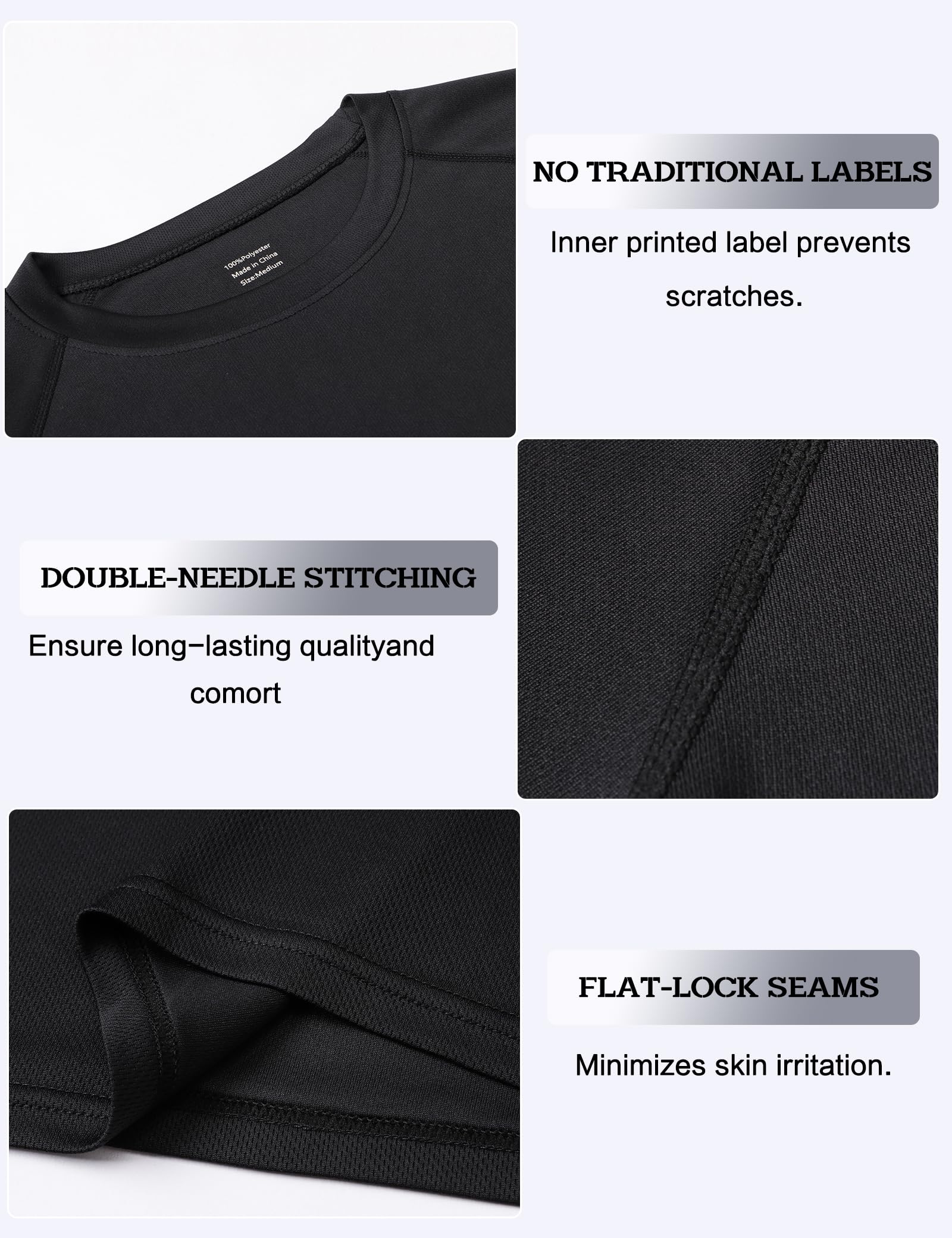 Cimic 1, 3, 5 ou 7 Pack Tee Shirt Sport Homme Fonctionnel | Tissu respirant à séchage rapide, adapté au fitness, randonnée et course à pied.