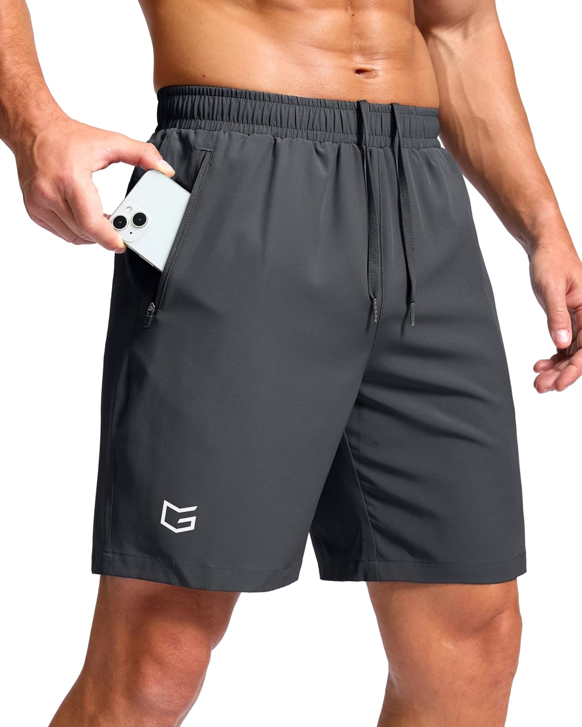 G Gradual Men's Athletic Running Shorts with 2 Zipper Pockets 7"/ 5"/ 9" | Quick Dry, Lightweight, Breathable, Moisture Wicking, Workout, Gym