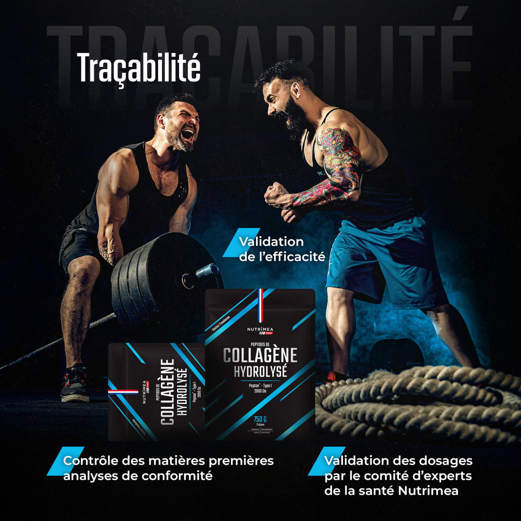 Collagene Marin | Types 1 & 2 Brevetés | Vitamines A, C & E Végétales | Pur et Naturel | Hydratation de la Peau | Protège Os et Cartilages | 900 mg | 90 Gélules | Nutrimea | Fabriqué en France