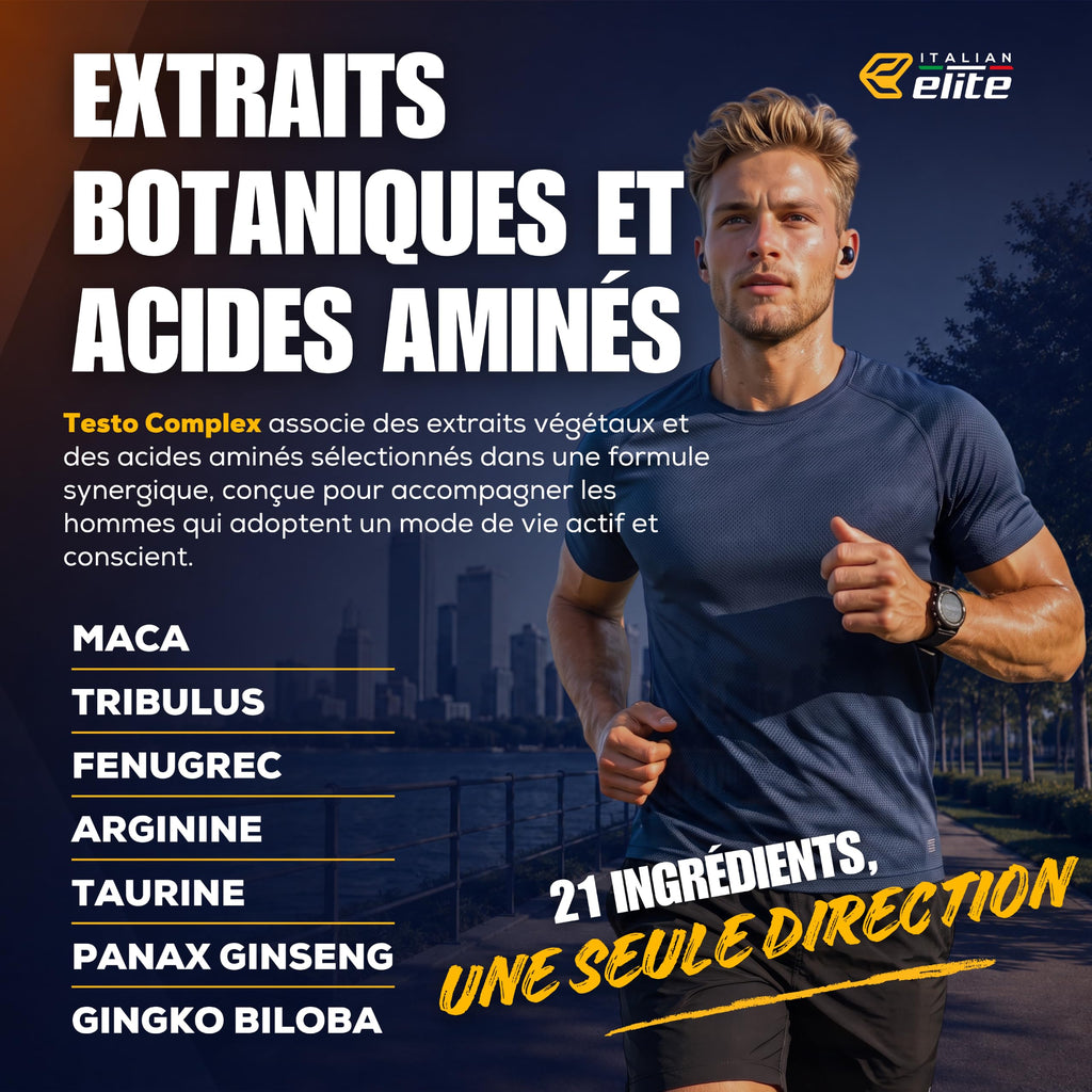 Italian Elite Testo Complex 120 Gélules - Formule avec Maca 8000 mg, Tribulus, Fenugrec, Zinc, Arginine, Taurine, Ashwagandha, Vitamines et Minéraux