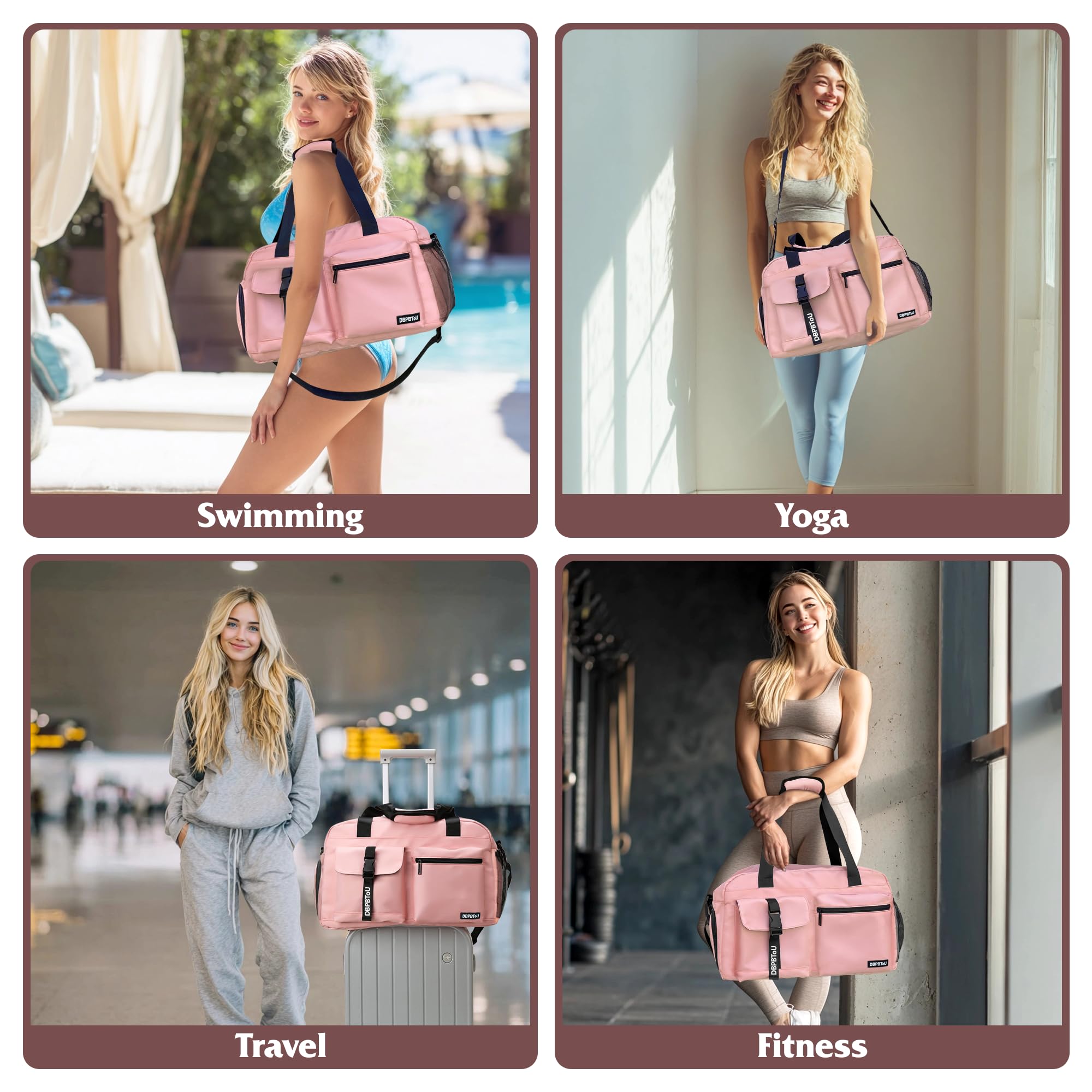 Sac de Sport Femme Homme (Jaune) | Sac Sport avec Compartiment à Chaussures de Ventilation, Sac de Voyage Femme Imperméable avec Compartiment Humide